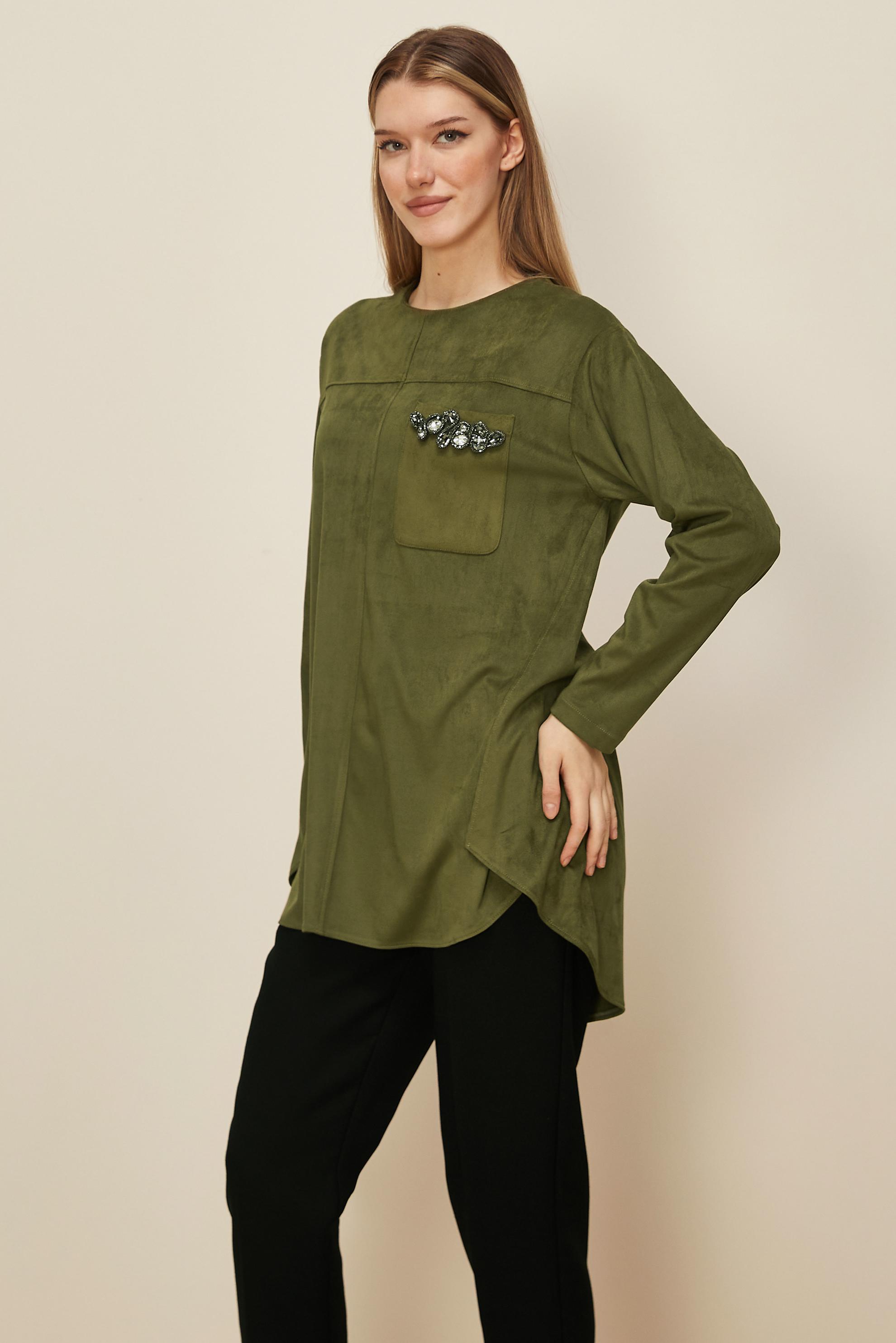 Hijab clothing KHAKI SUEDE TUNIC 46136