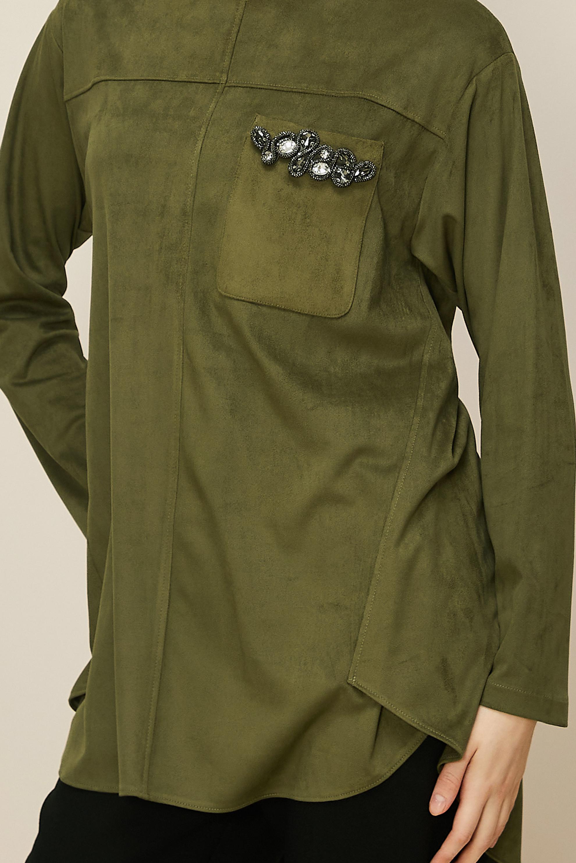Hijab clothing KHAKI SUEDE TUNIC 46136