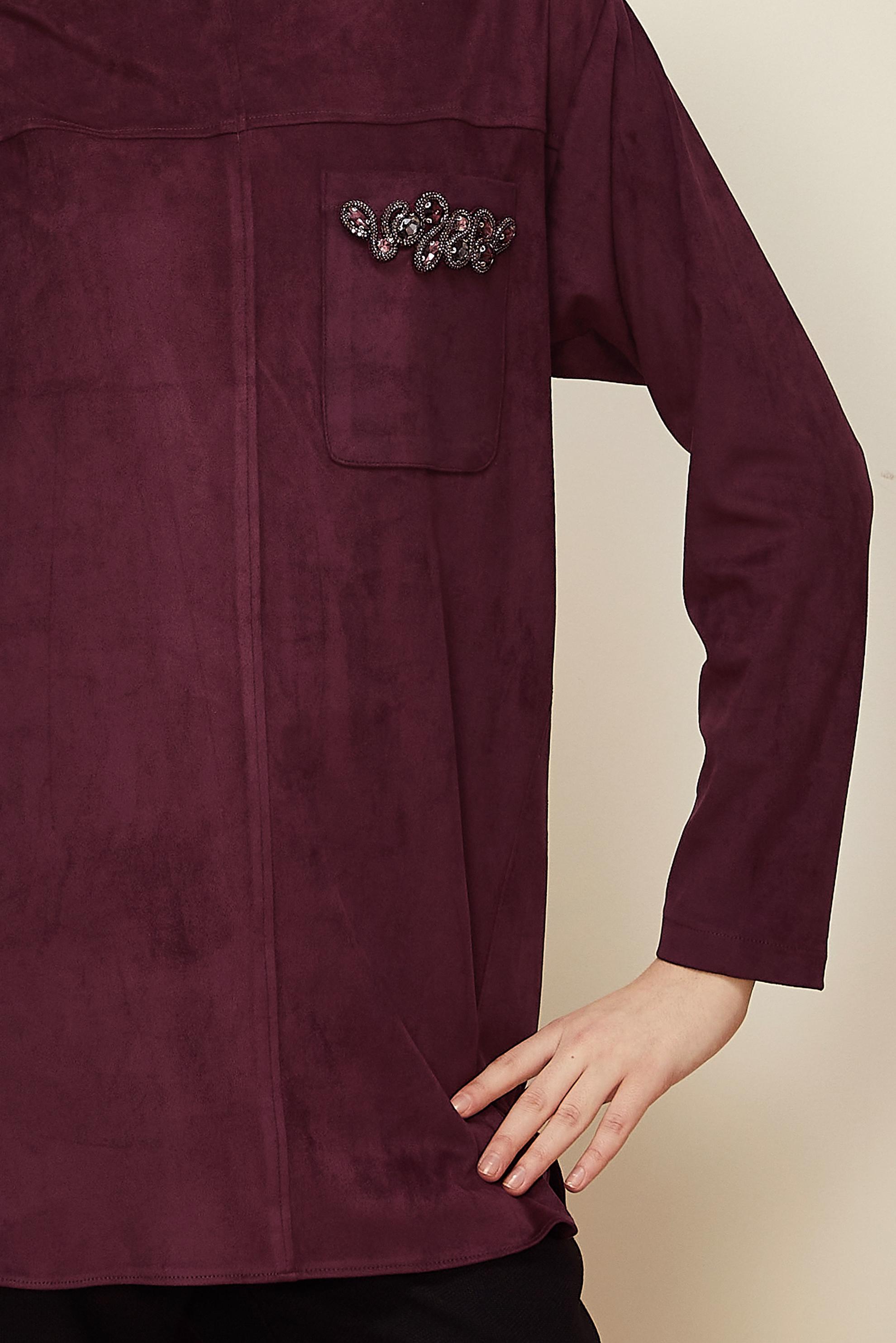 Hijab clothing CLARET RED SUEDE TUNIC 46136