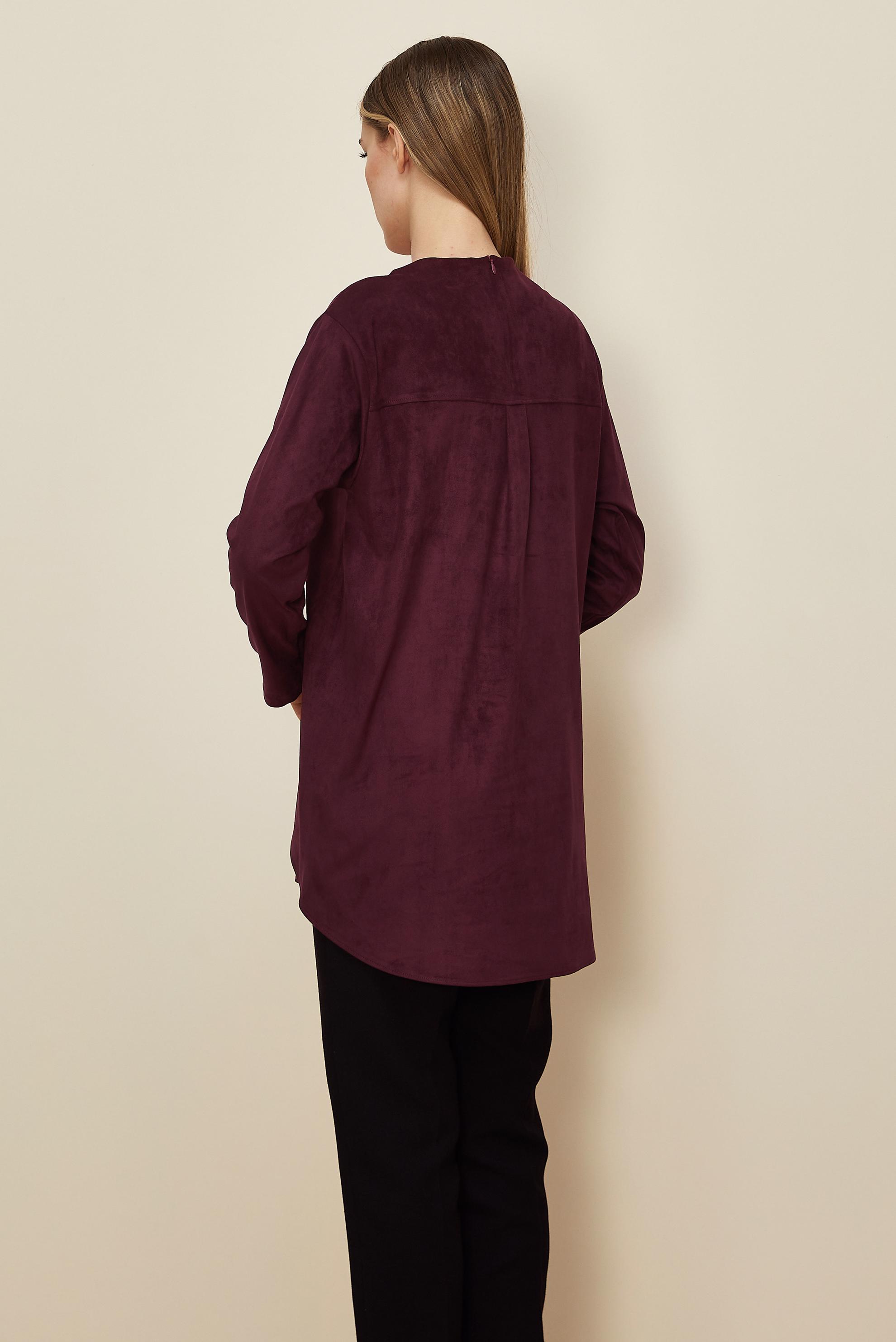 Hijab clothing CLARET RED SUEDE TUNIC 46136