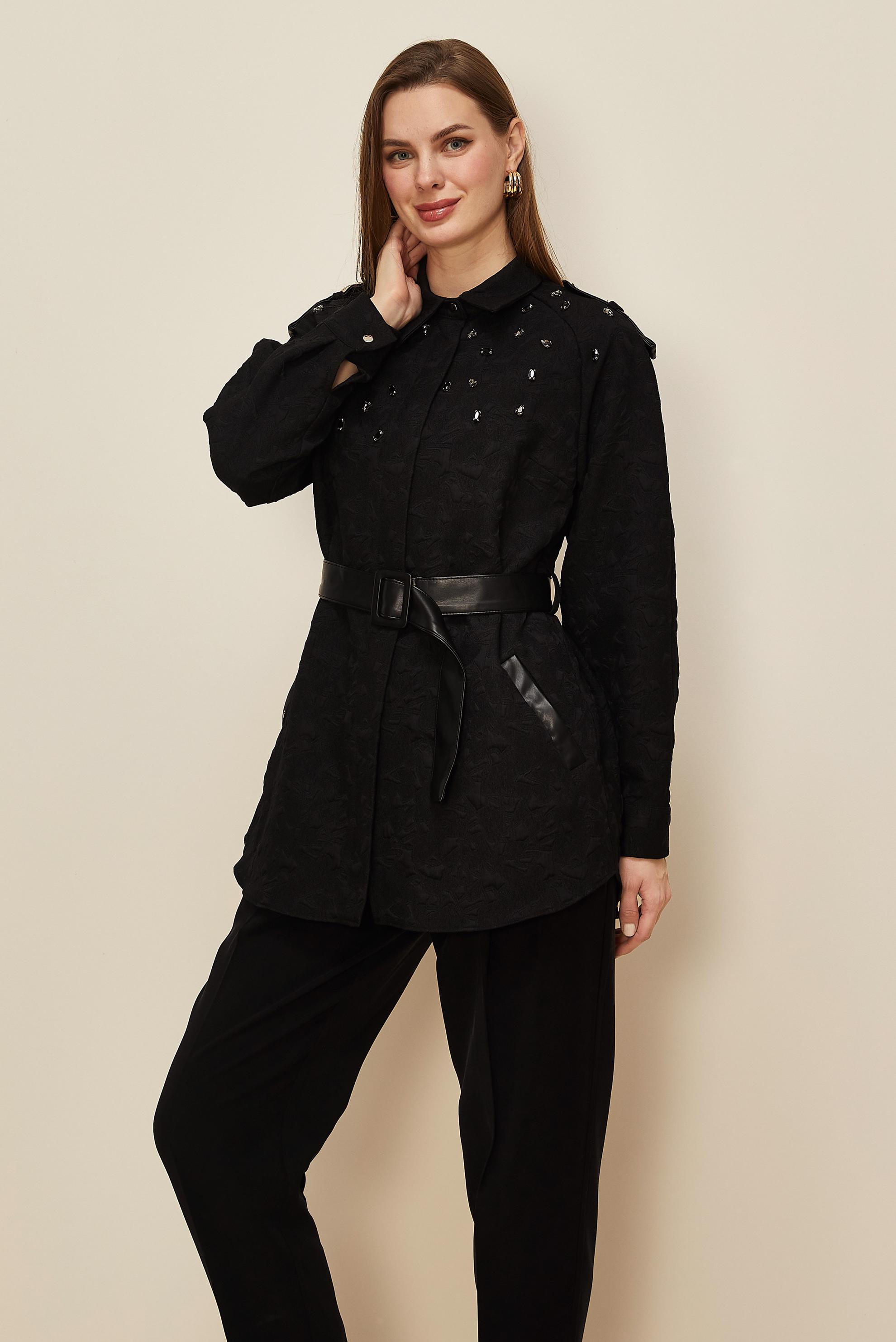 Hijab clothing BLACK 46138 9798 TUNİK 38-44 TEK40