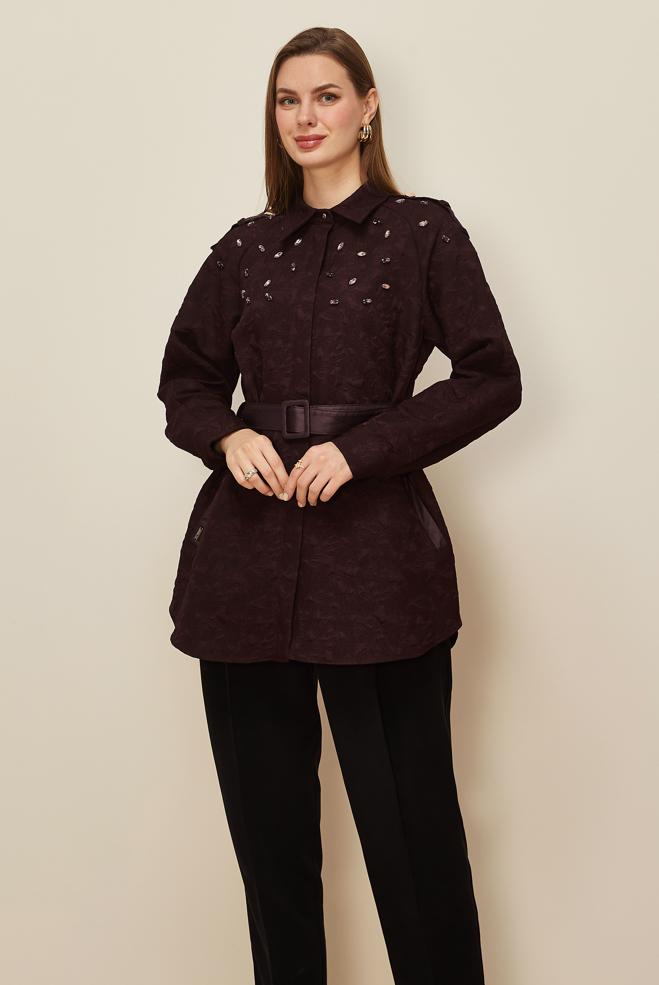 Hijab clothing CLARET RED 46138 9798 TUNİK 38-44 TEK40 - ALVİNA