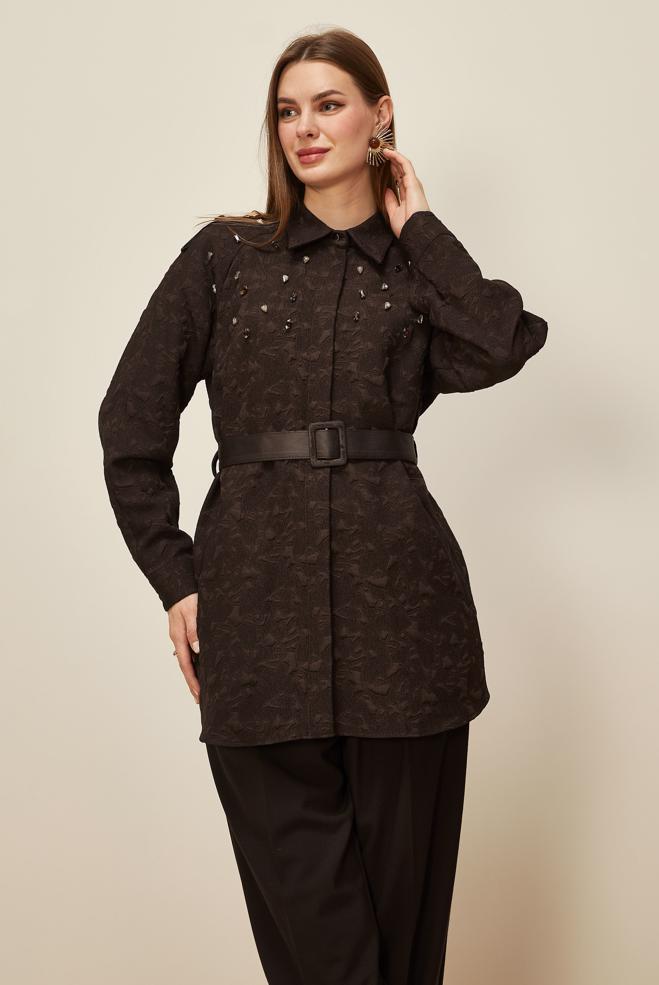 Hijab clothing BROWN 46138 9798 TUNİK 38-44 TEK40 - ALVİNA