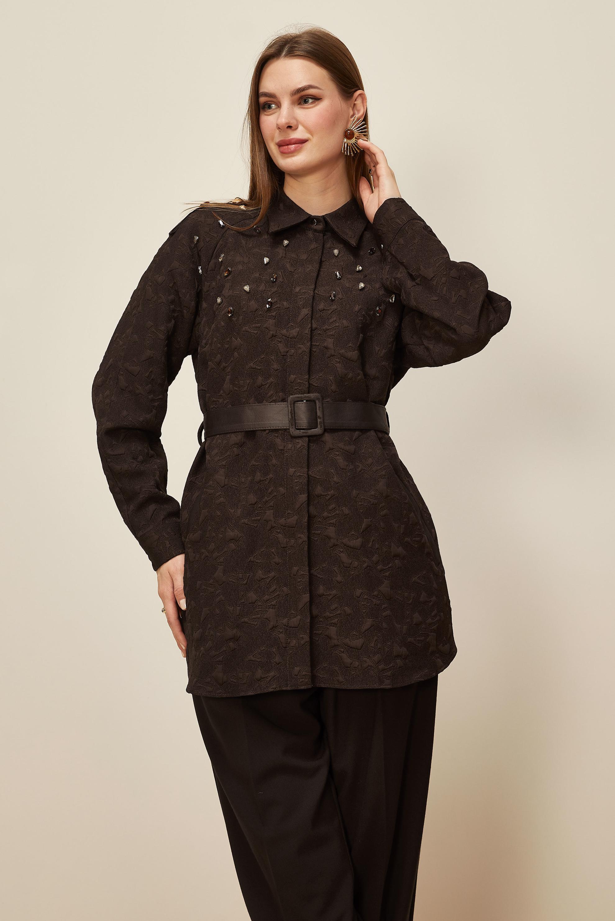 Hijab clothing BROWN 46138 9798 TUNİK 38-44 TEK40