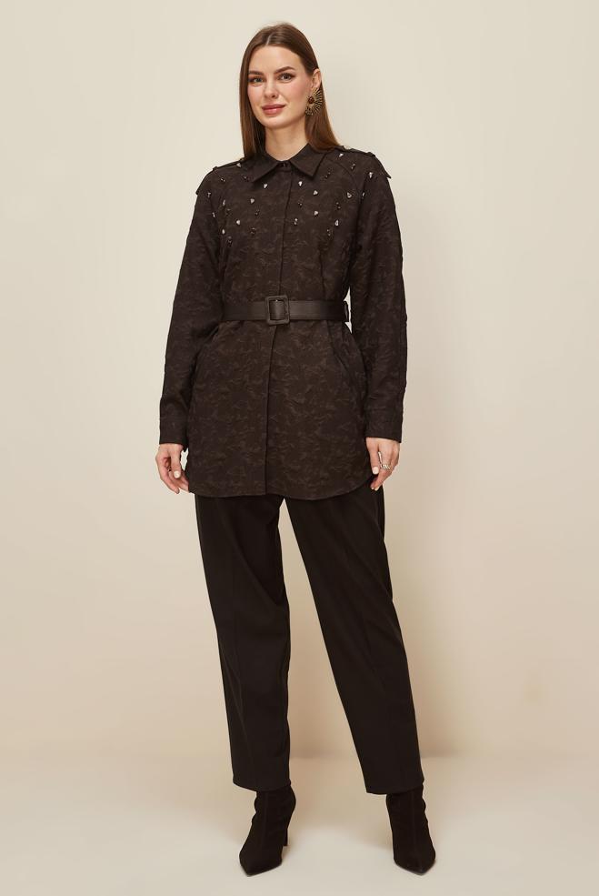 Hijab clothing BROWN 46138 9798 TUNİK 38-44 TEK40 - ALVİNA