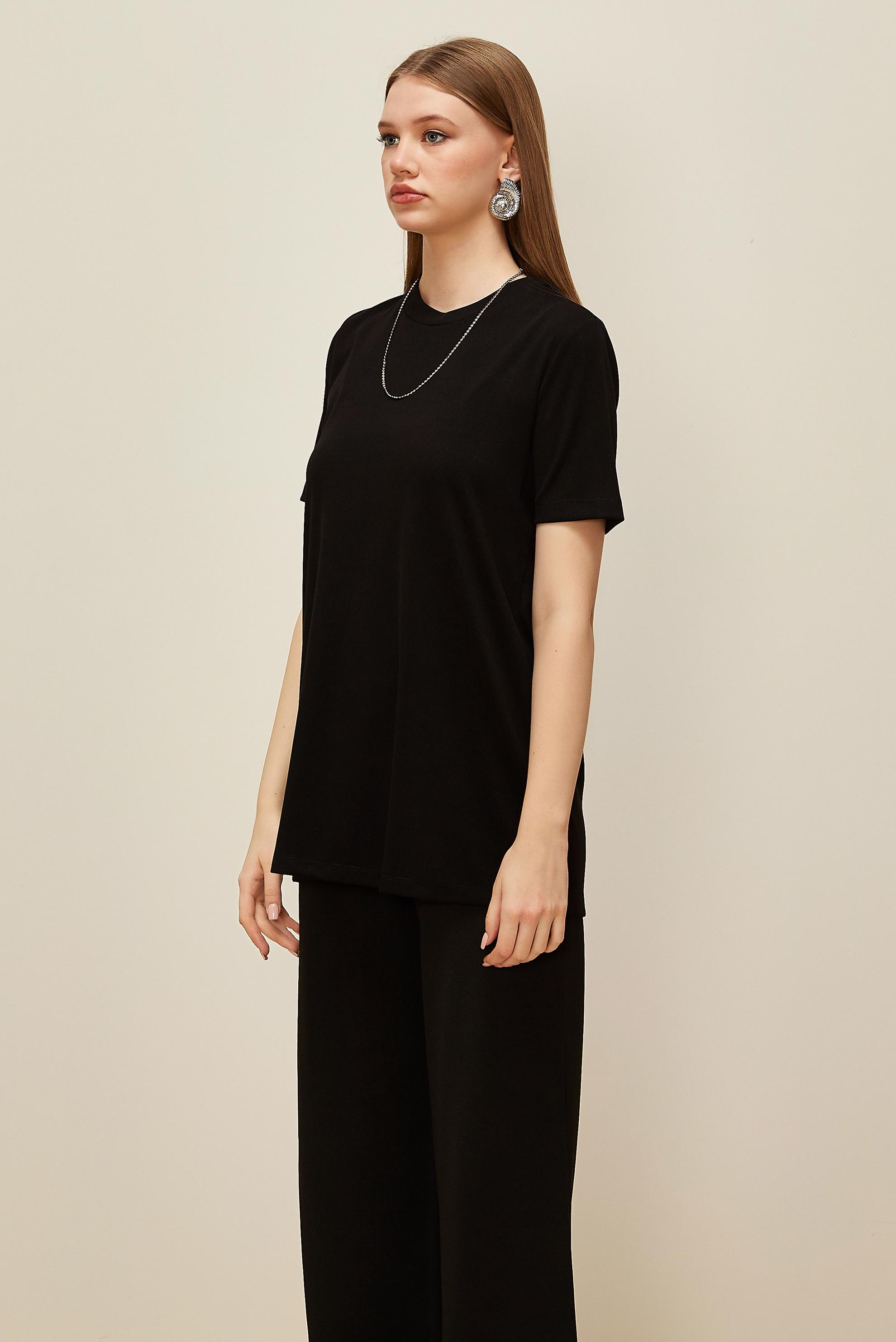 Vêtements hijab NOIR TUNIQUE À MANCHES COURTES 46146