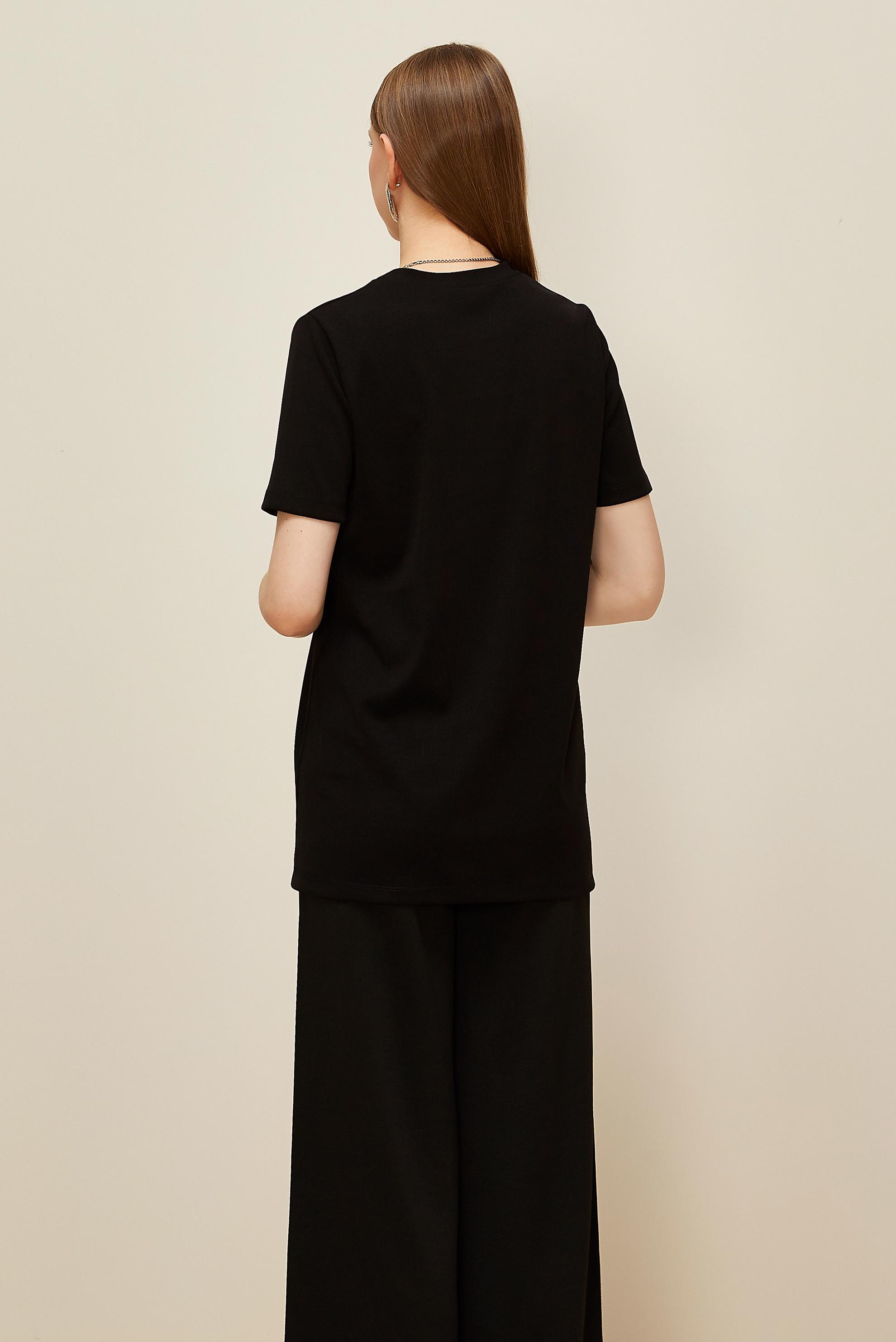 Vêtements hijab NOIR TUNIQUE À MANCHES COURTES 46146