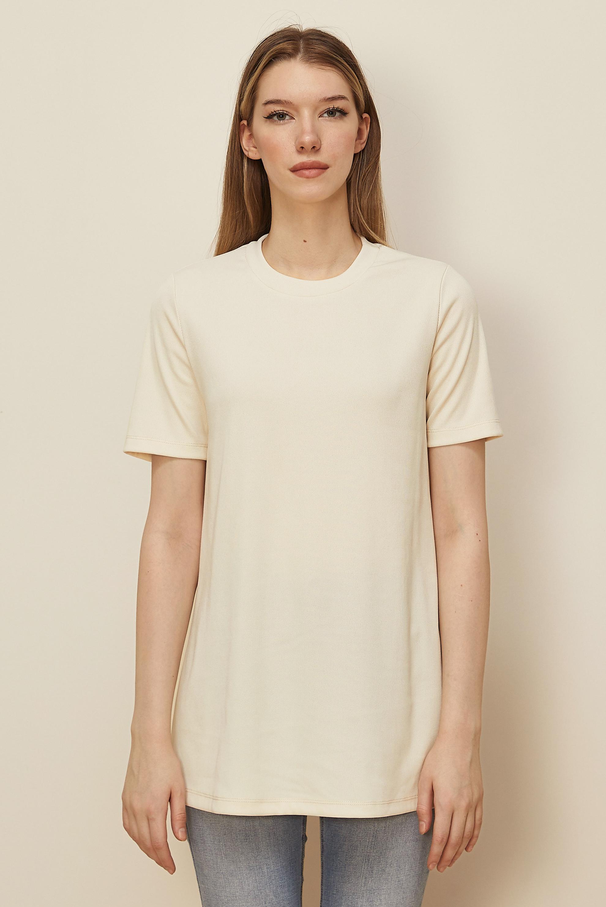 Tesettür giyim BEYAZ KISA KOLLU TUNİK 46146