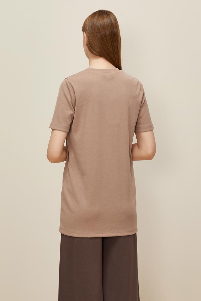 Tesettür giyim KUM KISA KOLLU TUNİK 46146 - ALVİNA