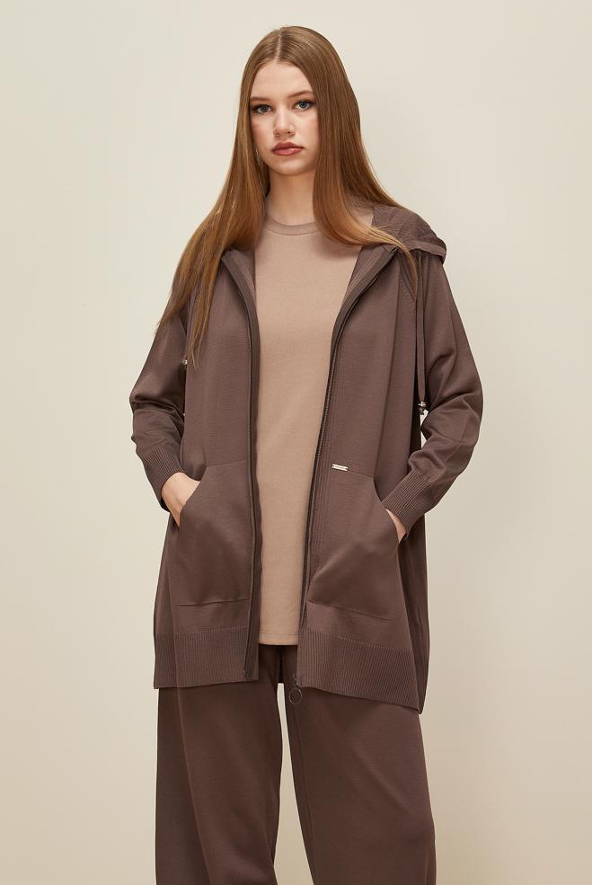 Tesettür giyim KUM KISA KOLLU TUNİK 46146 - ALVİNA