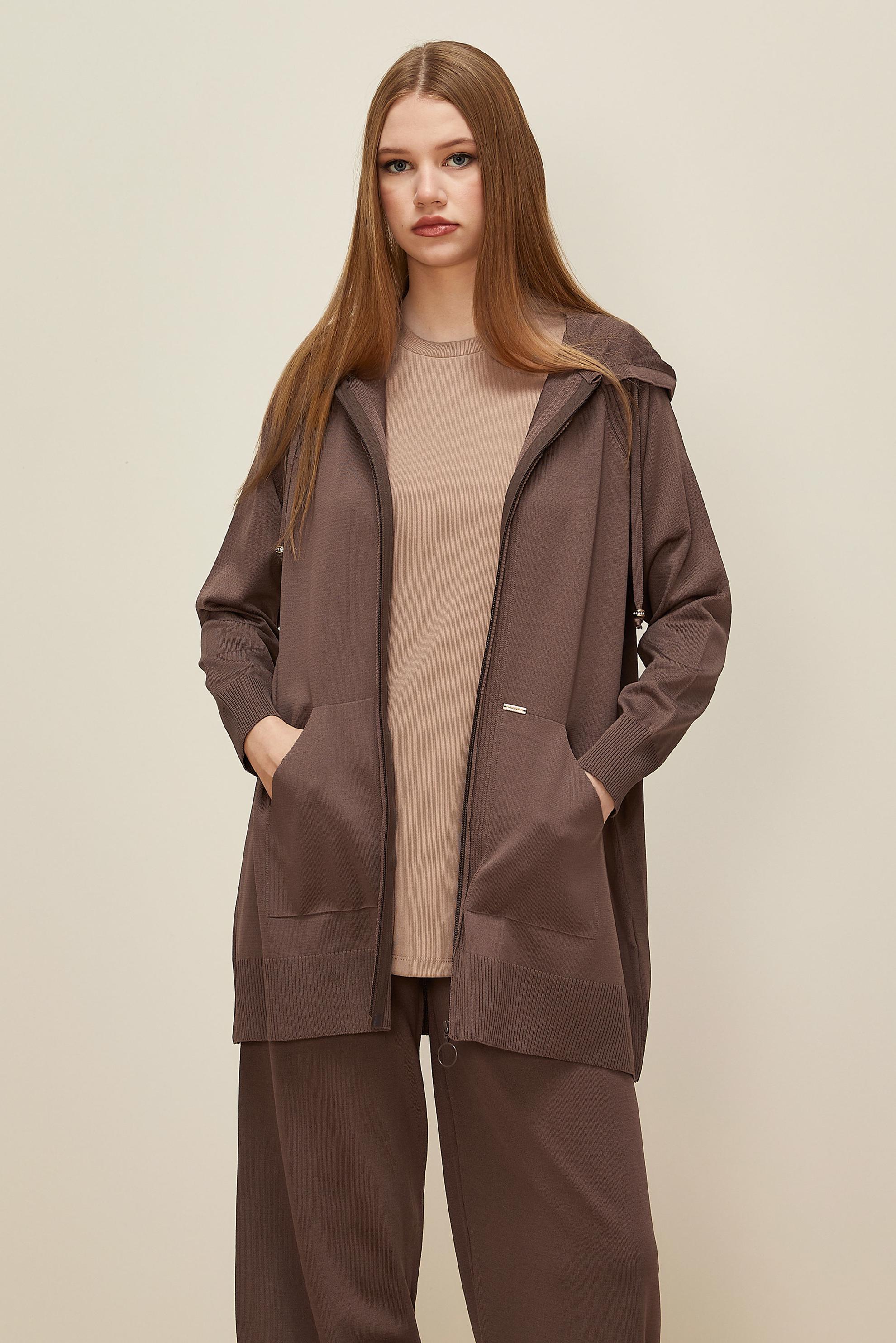 Tesettür giyim KUM KISA KOLLU TUNİK 46146