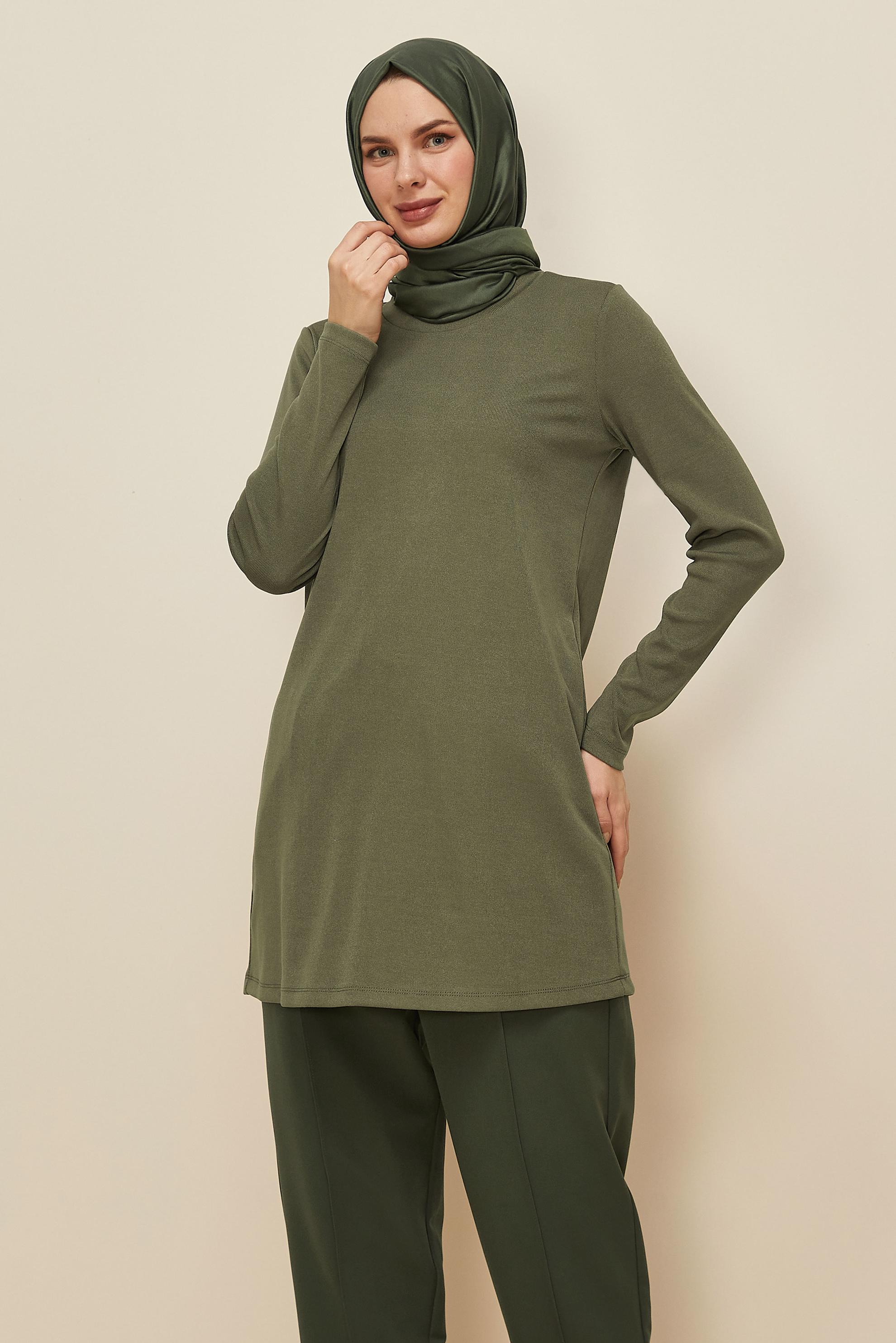 Tesettür giyim HAKİ 46147 8700 TUNİK 38-46 TEK 42