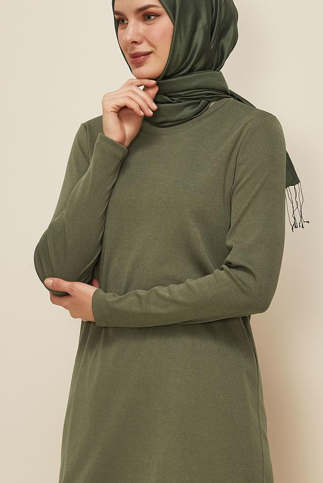 Tesettür giyim HAKİ 46147 8700 TUNİK 38-46 TEK 42 - ALVİNA