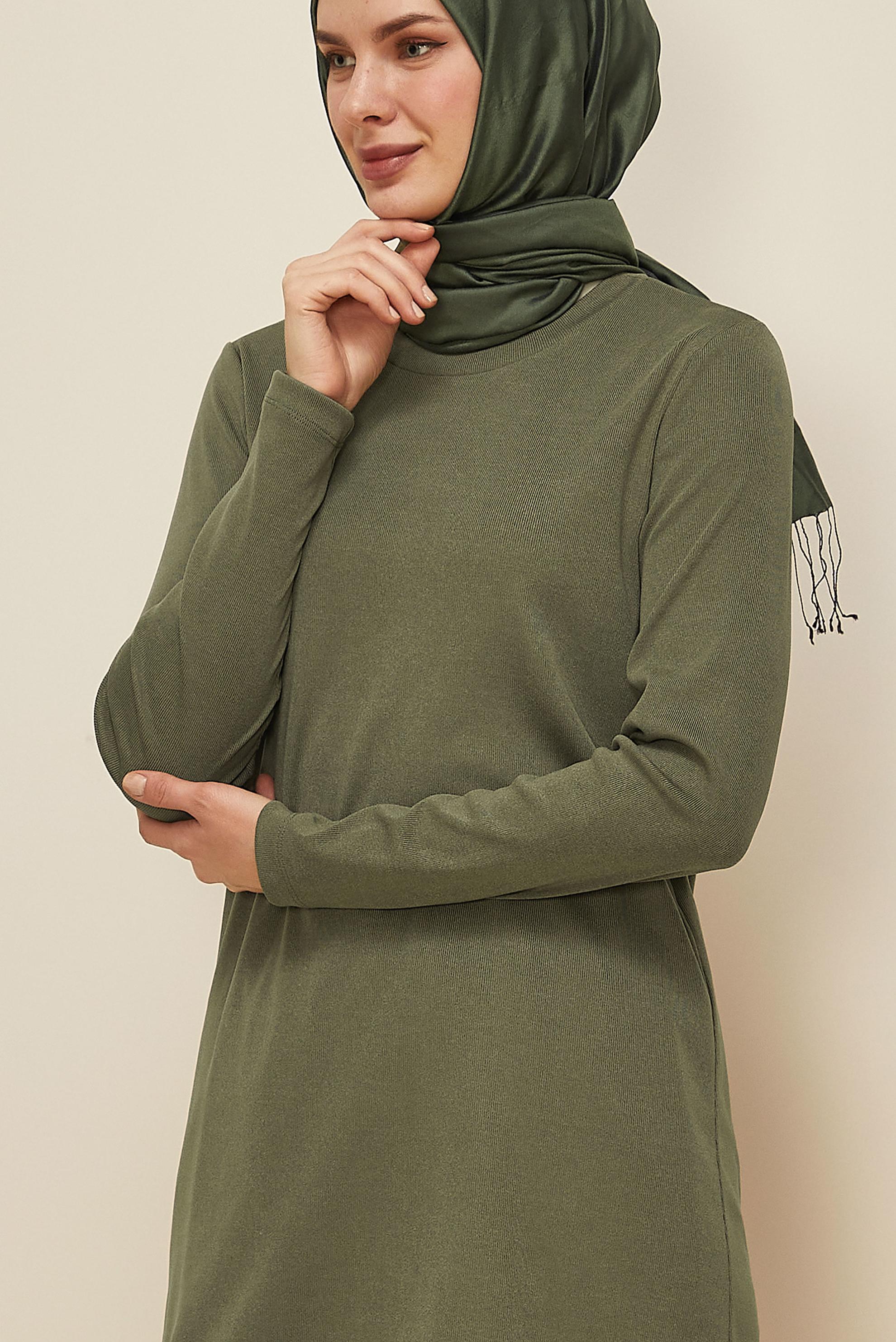 Tesettür giyim HAKİ 46147 8700 TUNİK 38-46 TEK 42