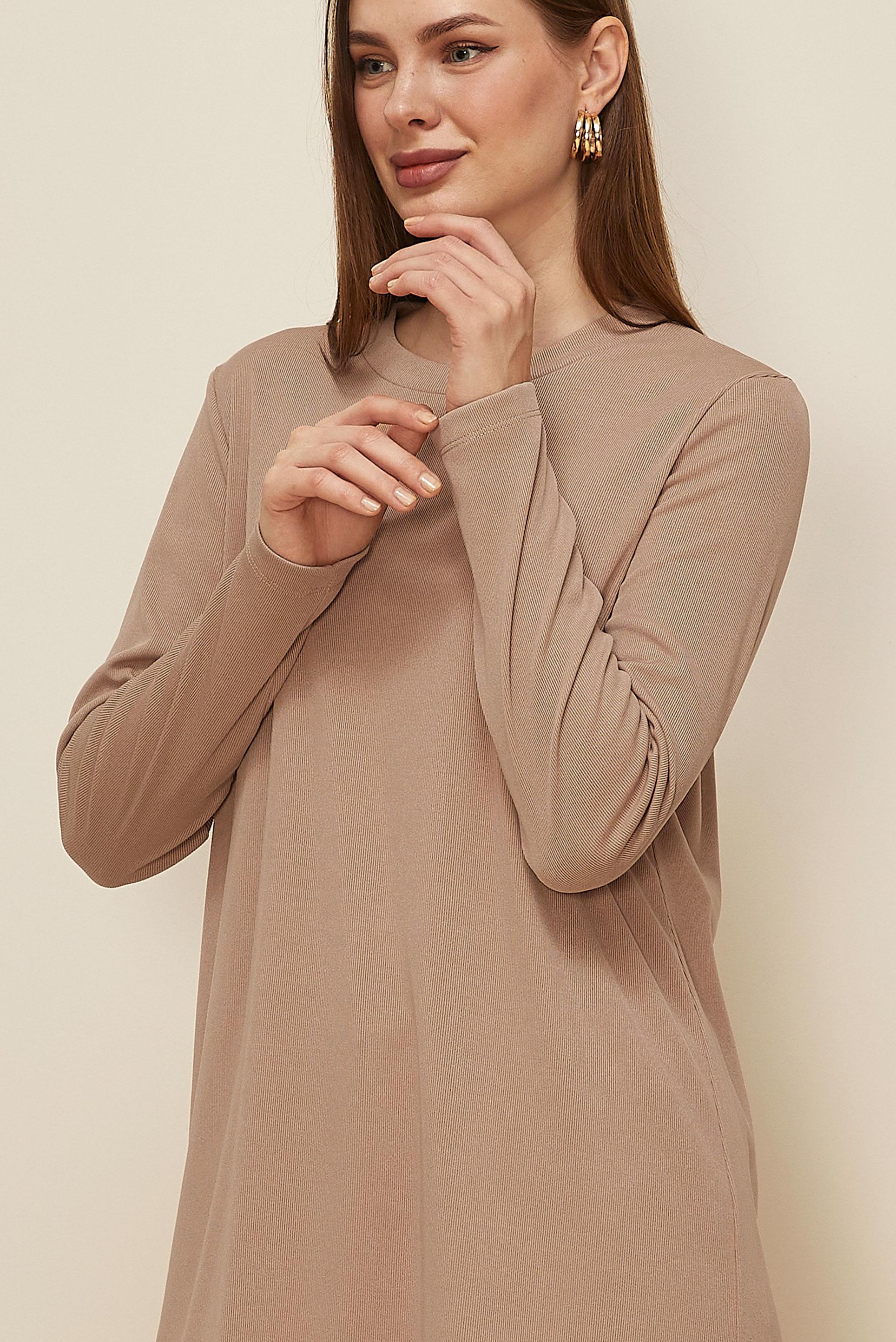 Tesettür giyim KUM DİK YAKA TUNİK 46147