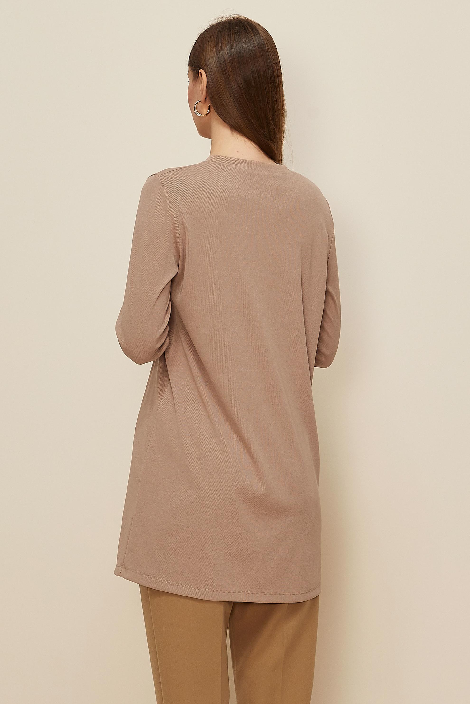 Tesettür giyim KUM DİK YAKA TUNİK 46147