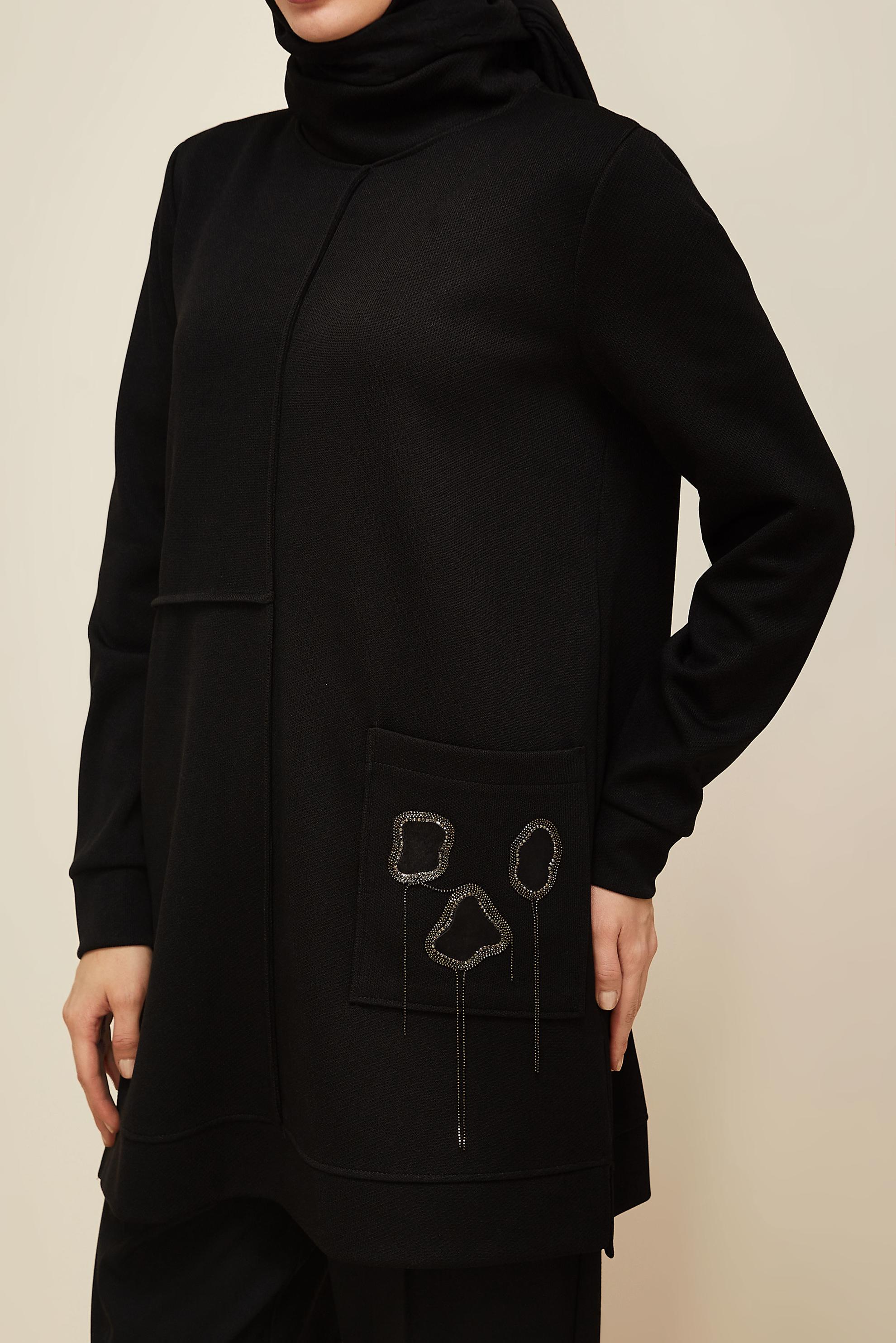 Hijab clothing BLACK TRACKSUIT TUNIC 46155