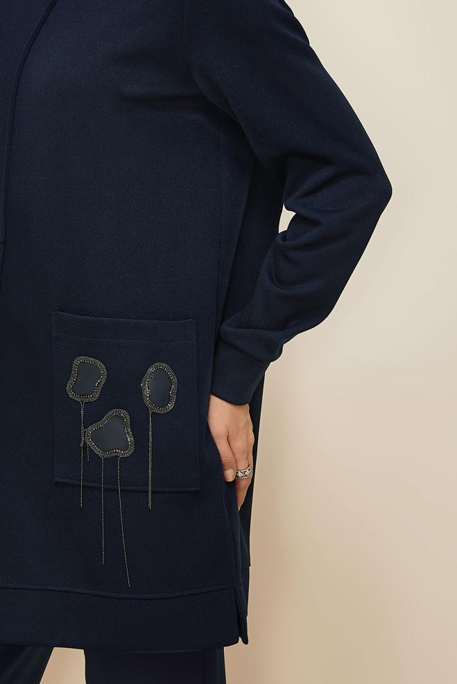 Hijab clothing NAVY BLUE TRACKSUIT TUNIC 46155 - ALVİNA