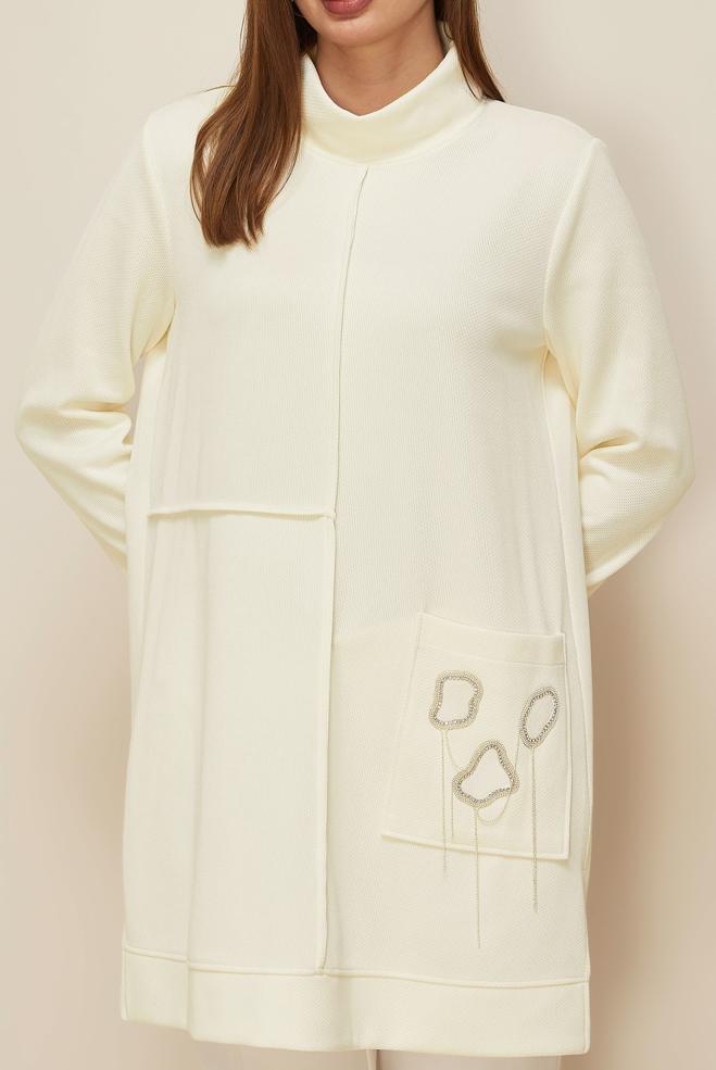 Hijab clothing WHITE TRACKSUIT TUNIC 46155 - ALVİNA