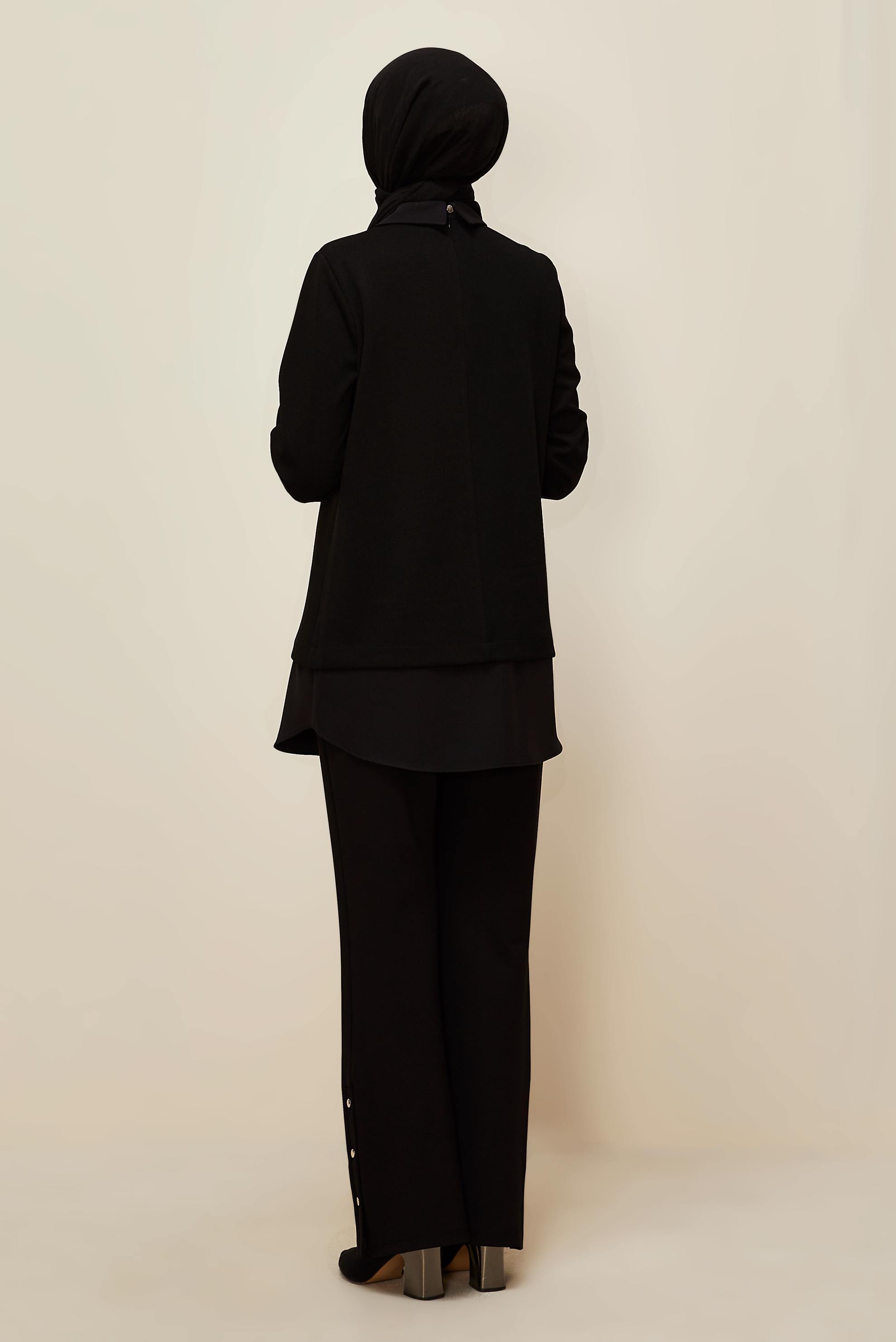 Hijab clothing BLACK CHAIN DETAILED TUNIC 46158