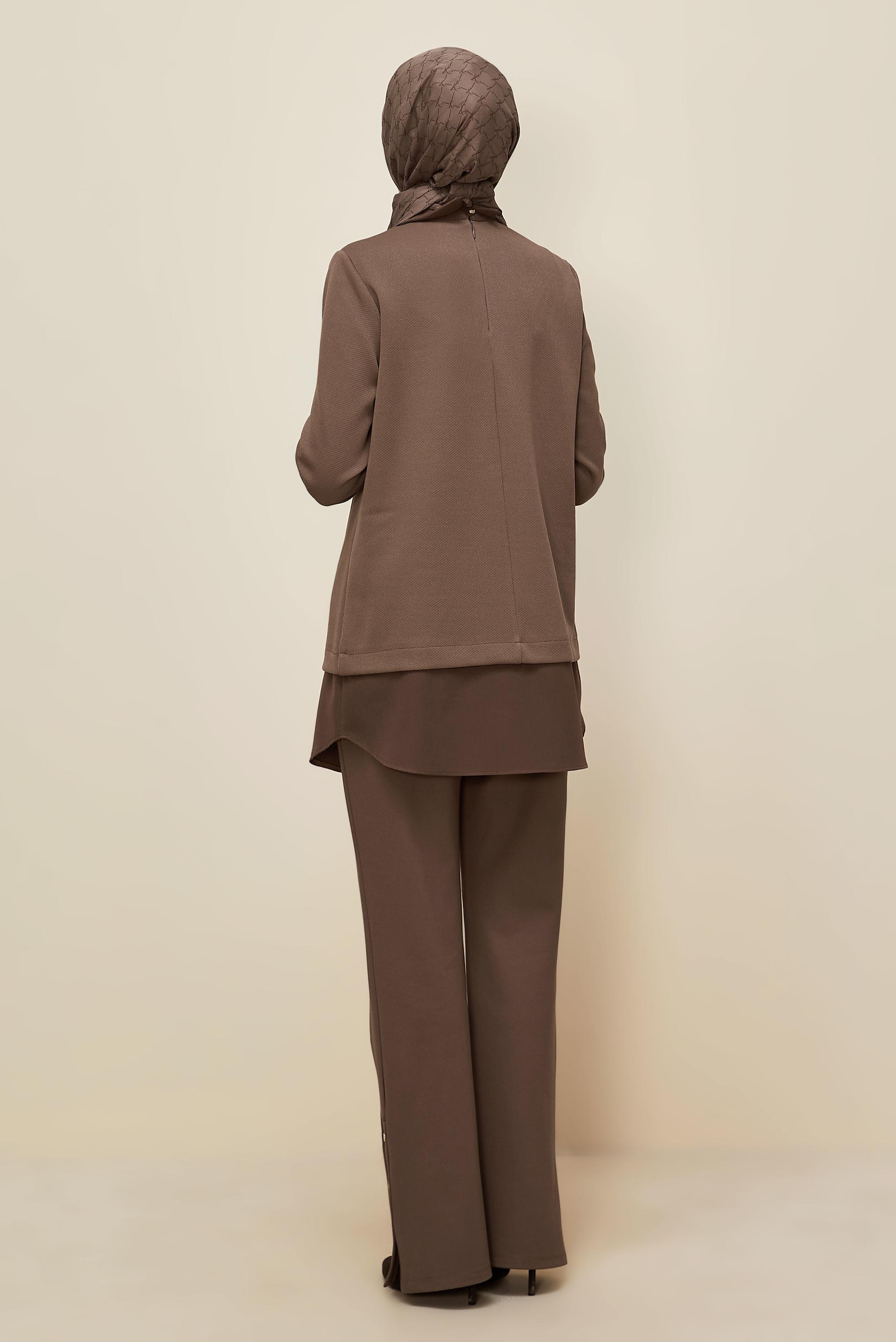 Hijab clothing BROWN CHAIN DETAILED TUNIC 46158