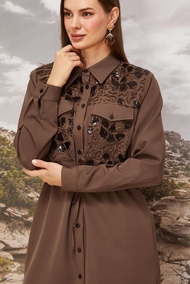 Hijab clothing MINK SHIRT COLLAR TUNIC 46161 - ALVİNA