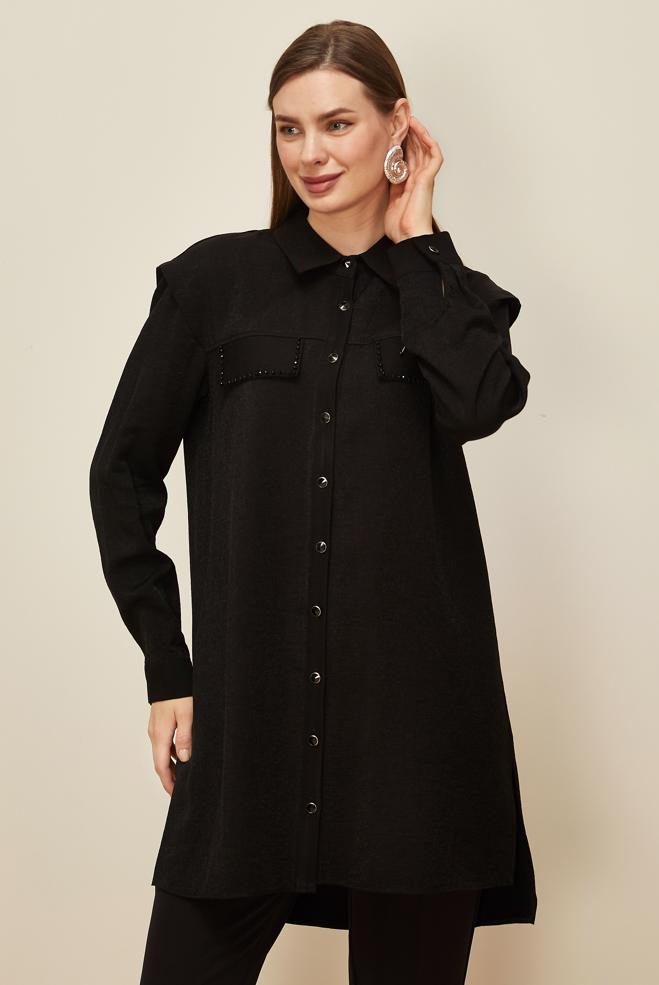 Hijab clothing BLACK 46166 1205 TUNİK 38-44 TEK 40 - ALVİNA