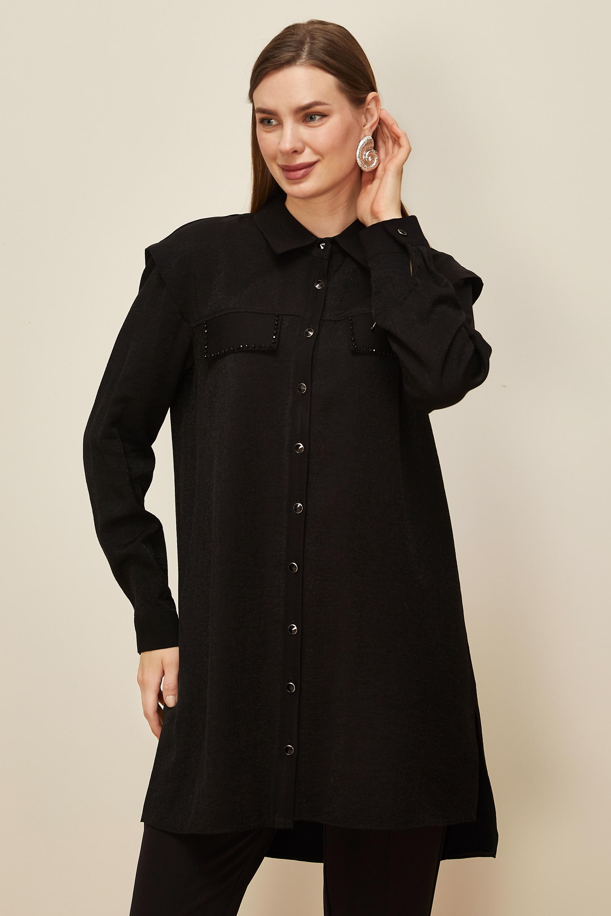 Hijab clothing BLACK 46166 1205 TUNİK 38-44 TEK 40