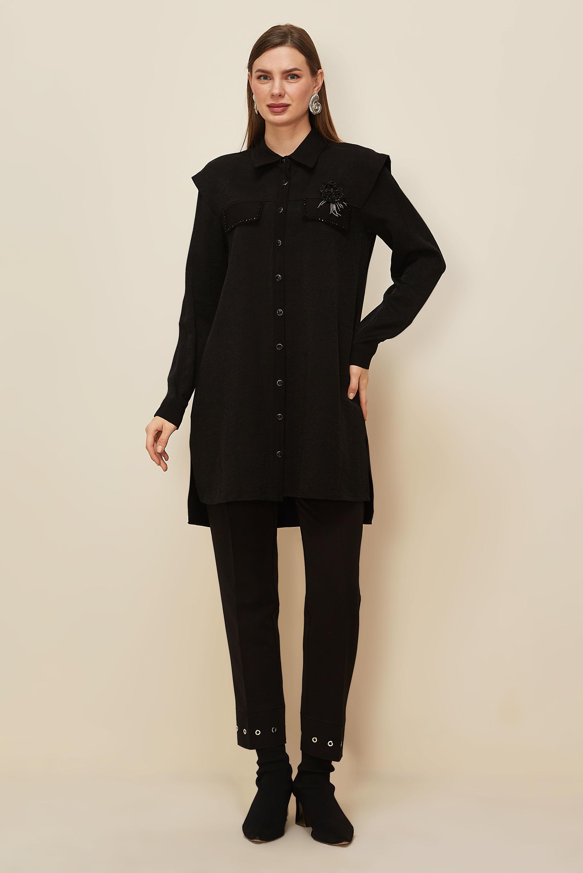 Hijab clothing BLACK 46166 1205 TUNİK 38-44 TEK 40