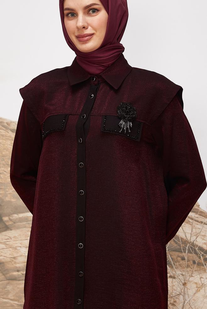Hijab clothing CLARET RED 46166 1205 TUNİK 38-44 TEK 40 - ALVİNA