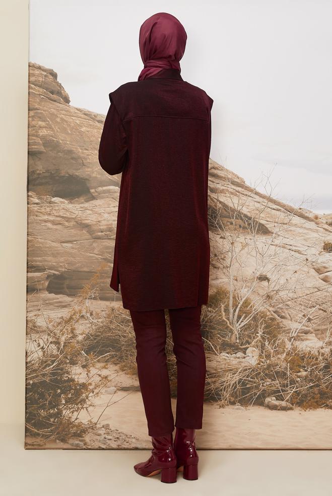 Hijab clothing CLARET RED 46166 1205 TUNİK 38-44 TEK 40 - ALVİNA