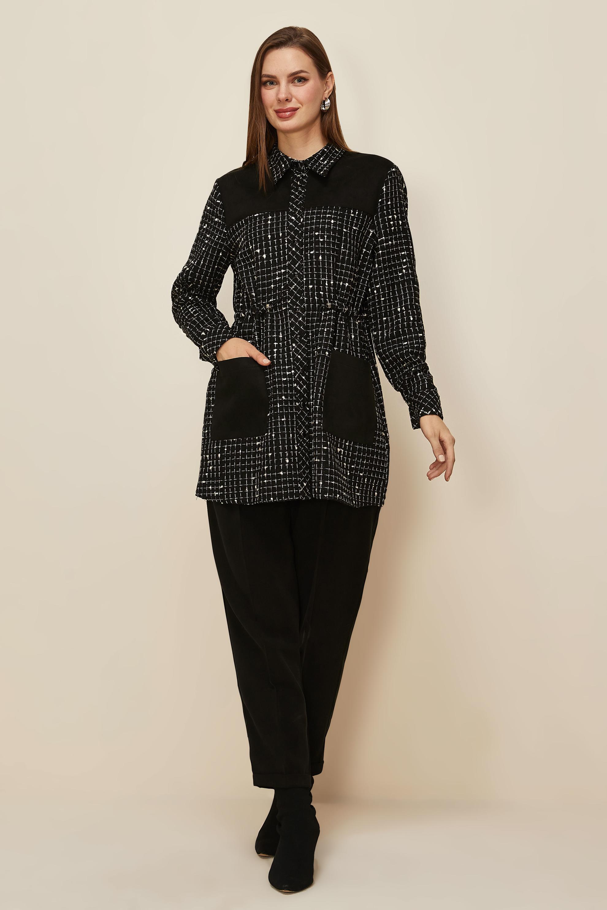 Hijab clothing BLACK 46175 NO:92 TUNİK 38-44 TEK 40