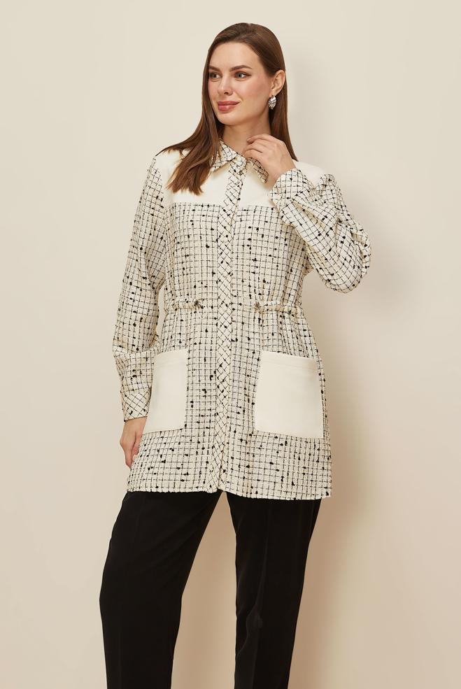 Hijab clothing BEIGE 46175 NO:92 TUNİK 38-44 TEK 40 - ALVİNA