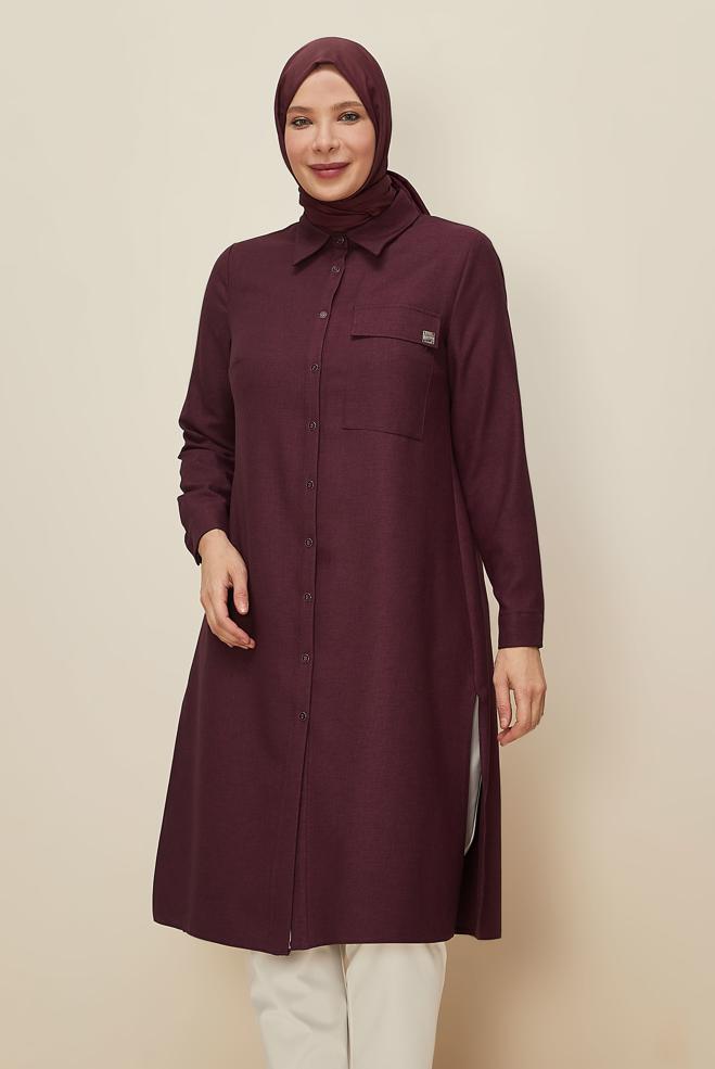 Hijab clothing DAMSON SHIRT COLLAR TUNIC 46190 - ALVİNA
