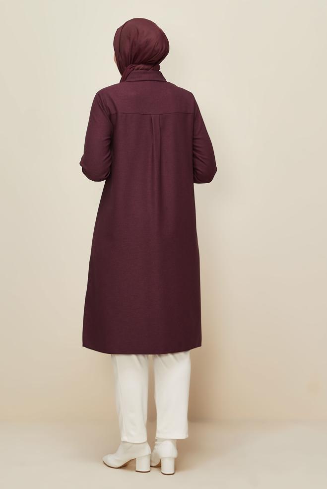 Hijab clothing DAMSON SHIRT COLLAR TUNIC 46190 - ALVİNA