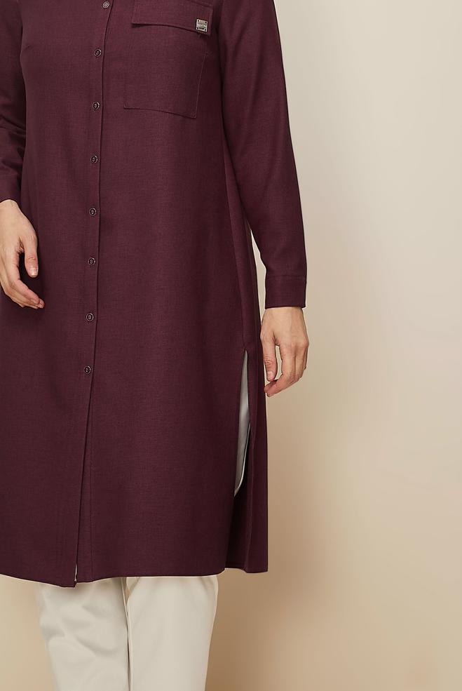 Hijab clothing DAMSON SHIRT COLLAR TUNIC 46190 - ALVİNA