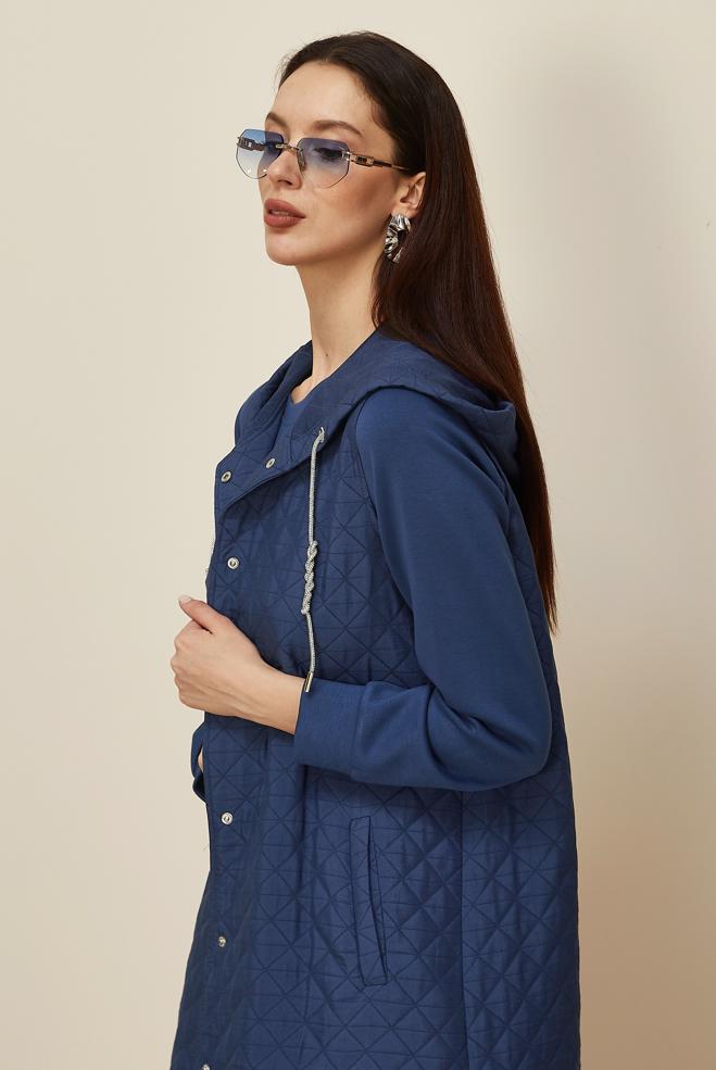 Hijab clothing NAVY BLUE QUILTED VEST WITH TUNIC 46197 - ALVİNA