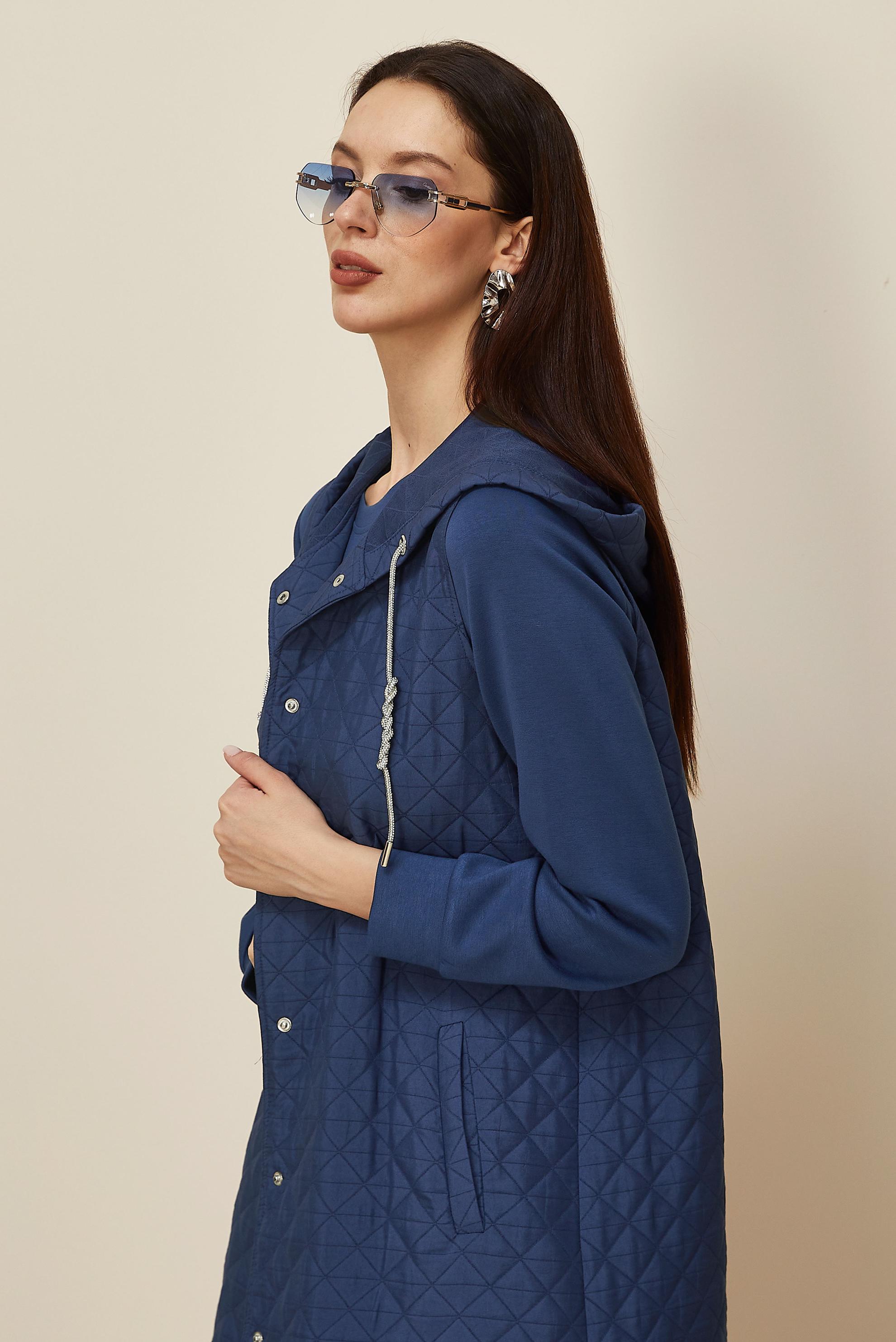 Hijab clothing NAVY BLUE QUILTED VEST WITH TUNIC 46197