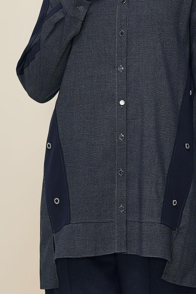 Tesettür giyim LACİVERT 46199 KLİKYA TUNİK 38-44 TEK 40 - ALVİNA