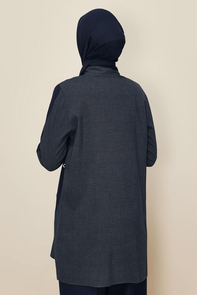 Tesettür giyim LACİVERT 46199 KLİKYA TUNİK 38-44 TEK 40 - ALVİNA
