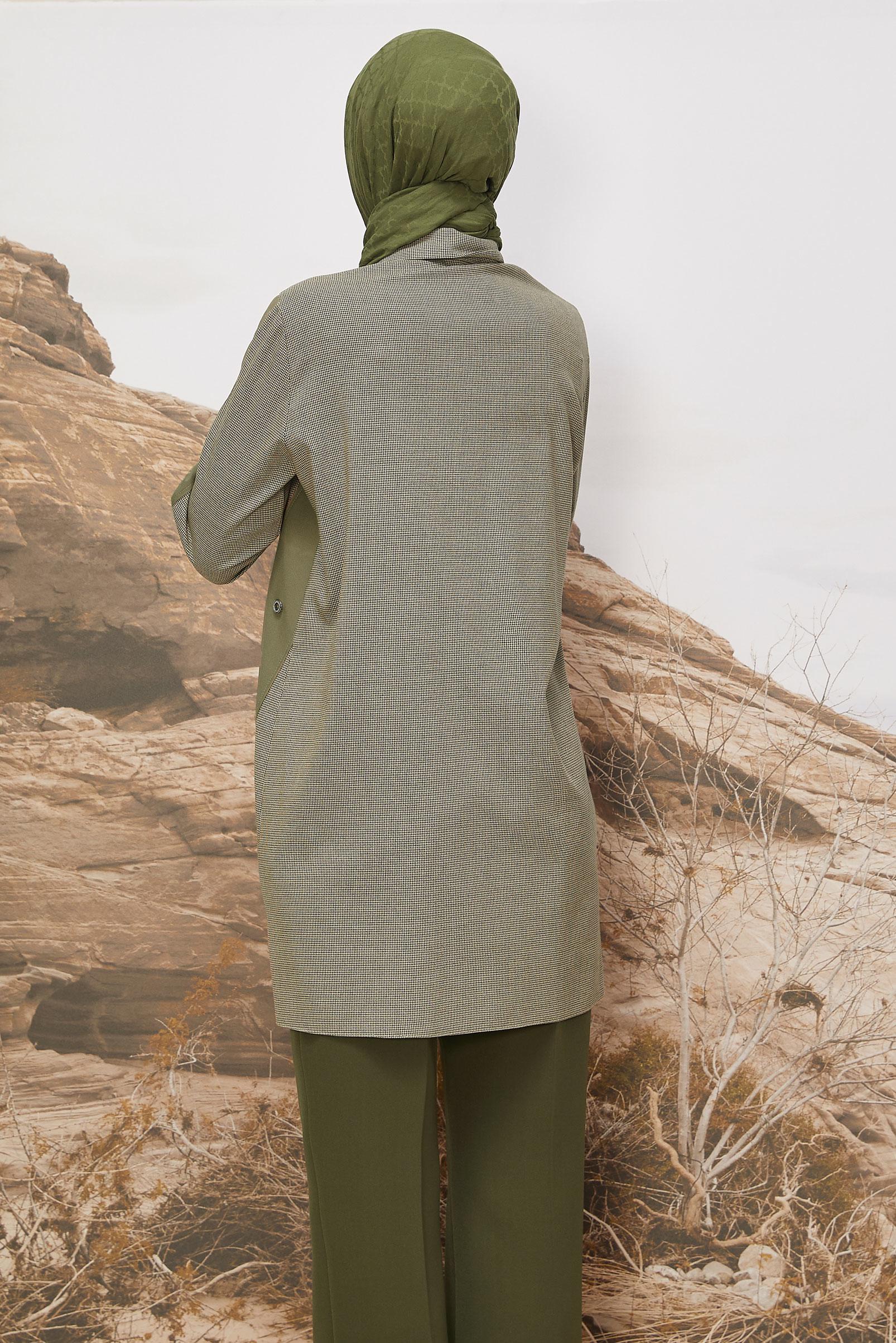 Tesettür giyim VİZON GÖMLEK YAKA TUNİK 46199