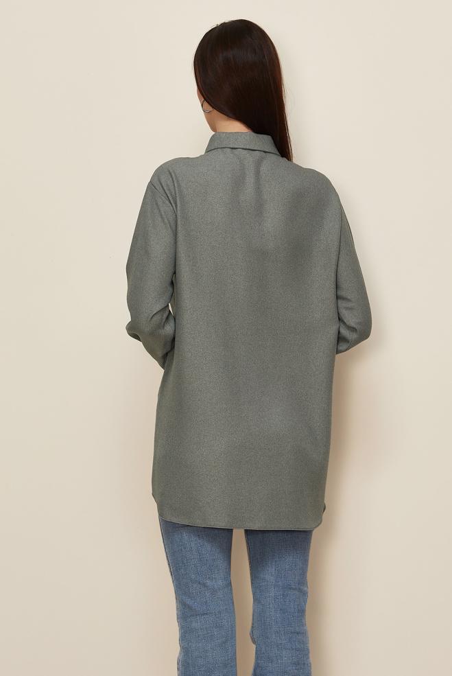 Tesettür giyim GRİ GÖMLEK YAKA TUNİK 46200 - ALVİNA