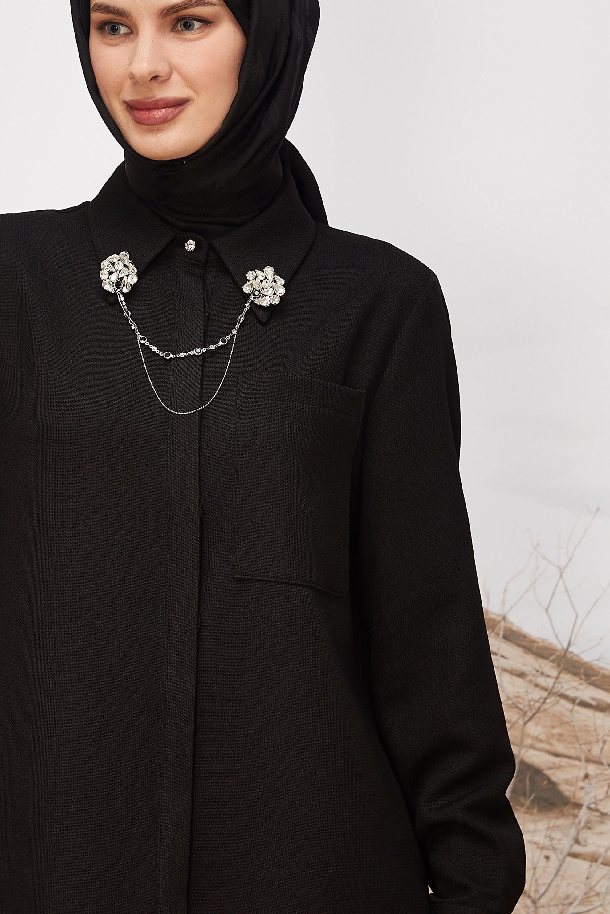 Tesettür giyim SİYAH 46201 17160 TUNİK 38-46 TEK 42