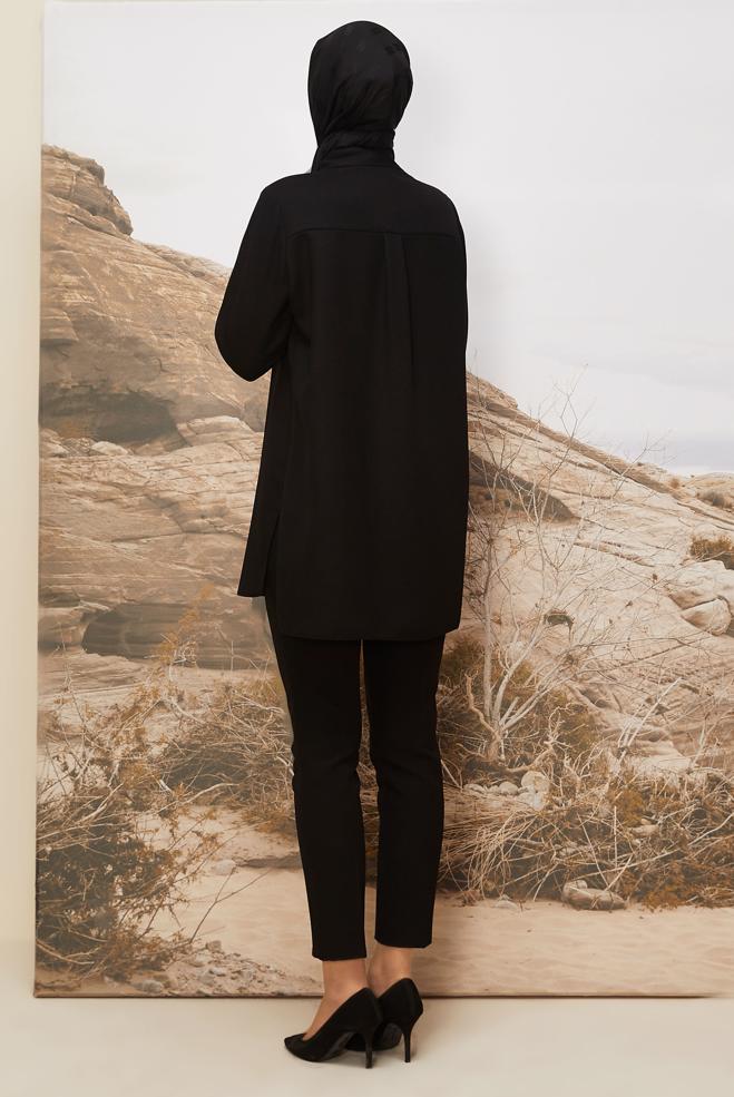 Tesettür giyim SİYAH 46201 17160 TUNİK 38-46 TEK 42 - ALVİNA