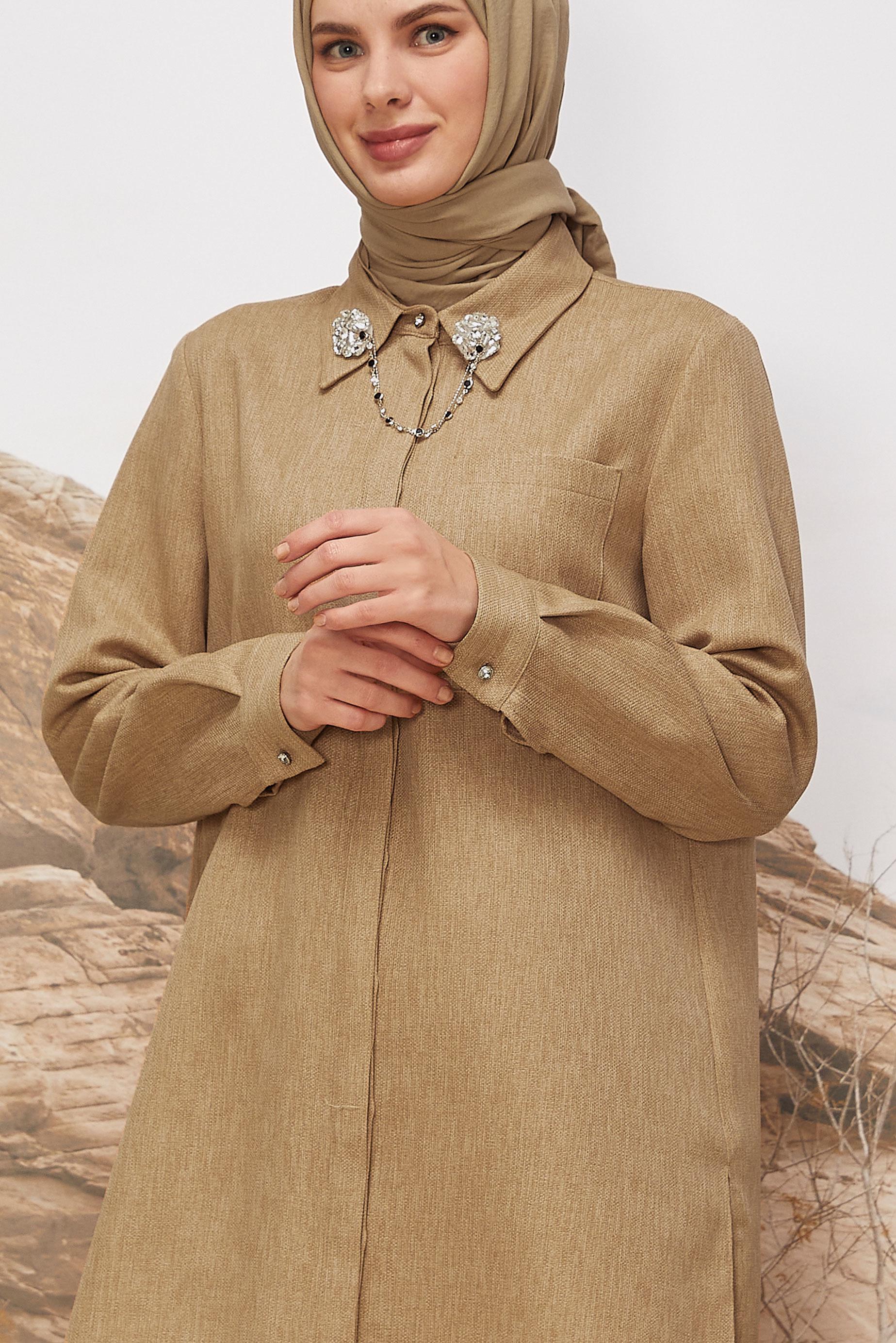 Tesettür giyim KAHVE 46201 17160 TUNİK 38-46 TEK 42