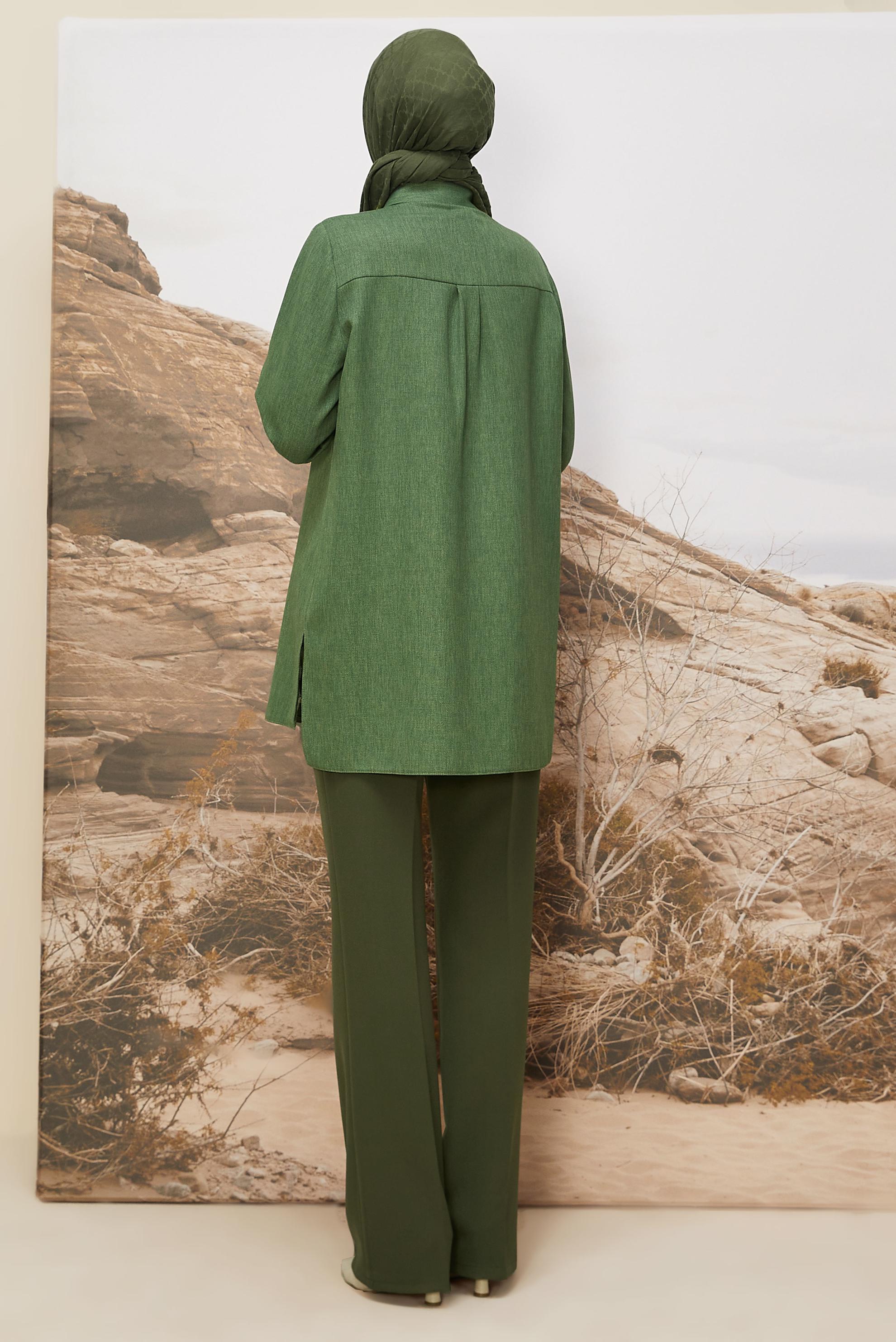 Tesettür giyim HAKİ 46201 17160 TUNİK 38-46 TEK 42