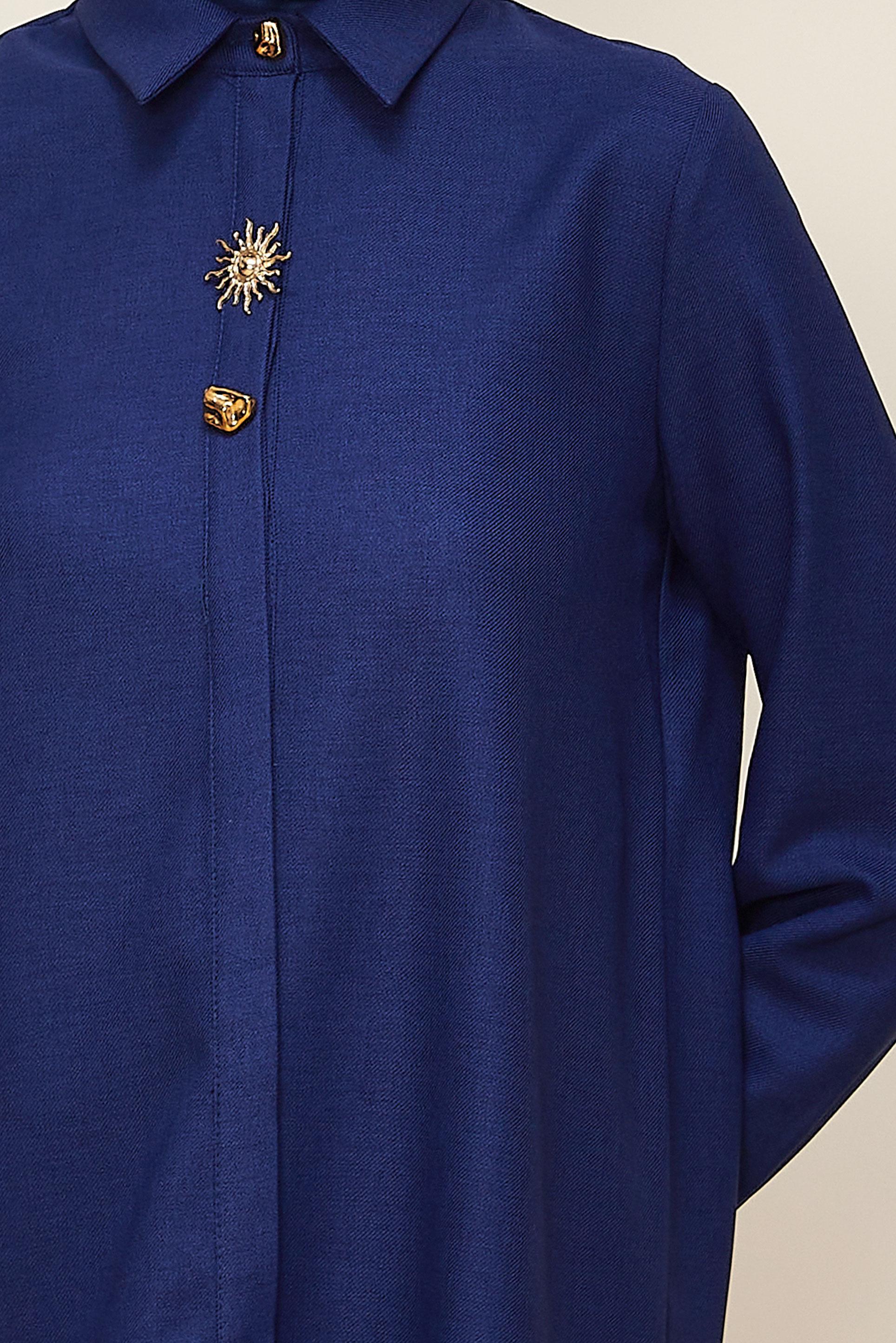 Tesettür giyim LACİVERT GÖMLEK YAKA TUNİK 46211