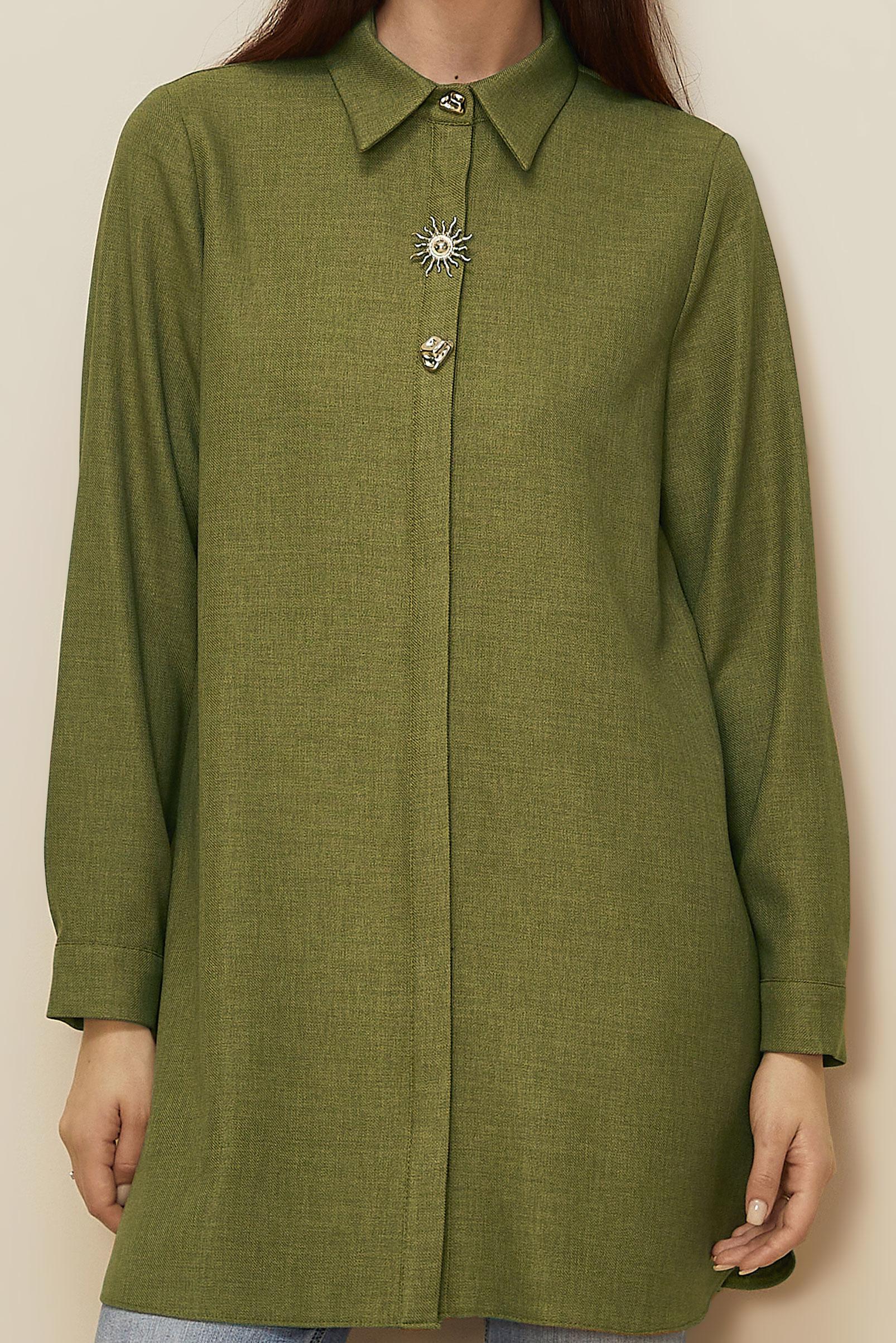 Hijab clothing GREEN SHIRT COLLAR TUNIC 46211