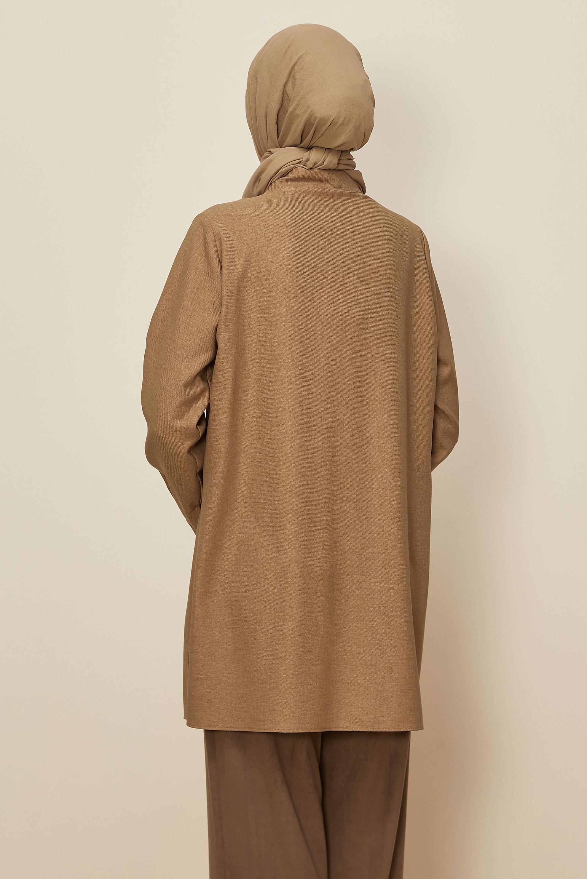 Hijab clothing BROWN SHIRT COLLAR TUNIC 46212