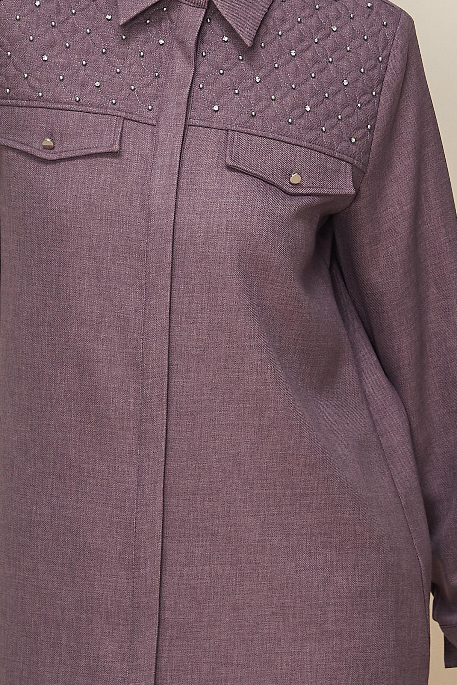 Hijab clothing PURPLE SHIRT COLLAR TUNIC 46212